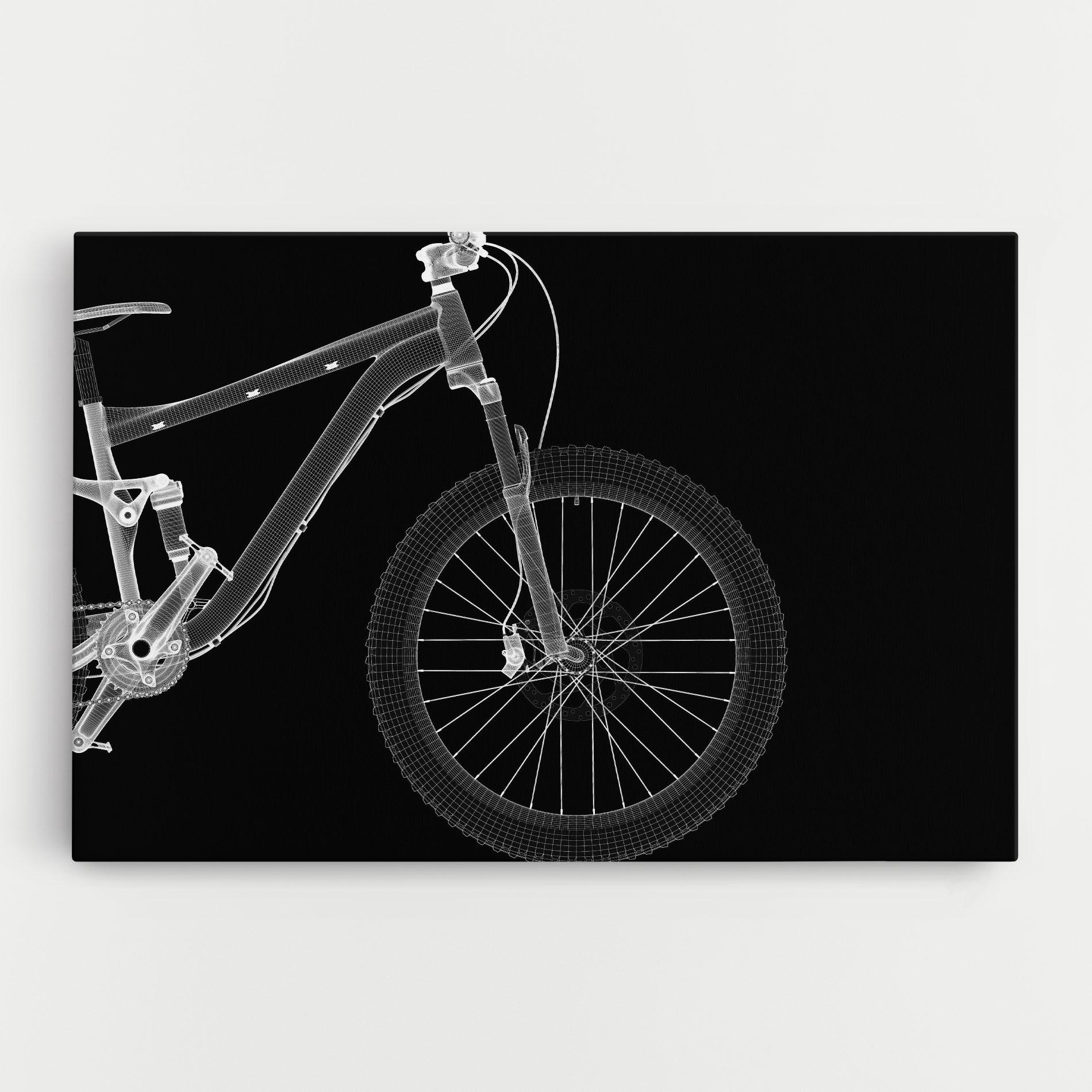 Tablou Canvas 3d White Model Bike mockup 0