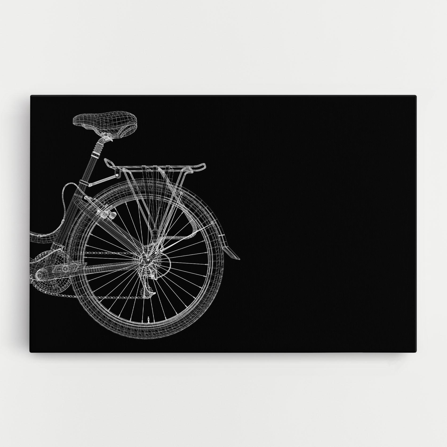 Tablou Canvas 3d Wire Model Bike mockup 0