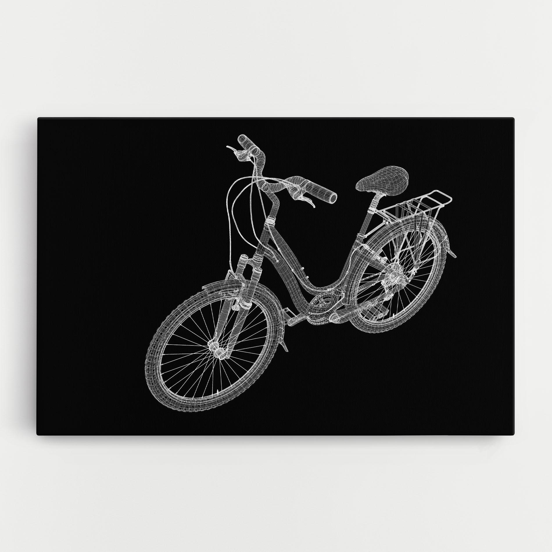 Tablou Canvas Bicycle 3d Model mockup 0