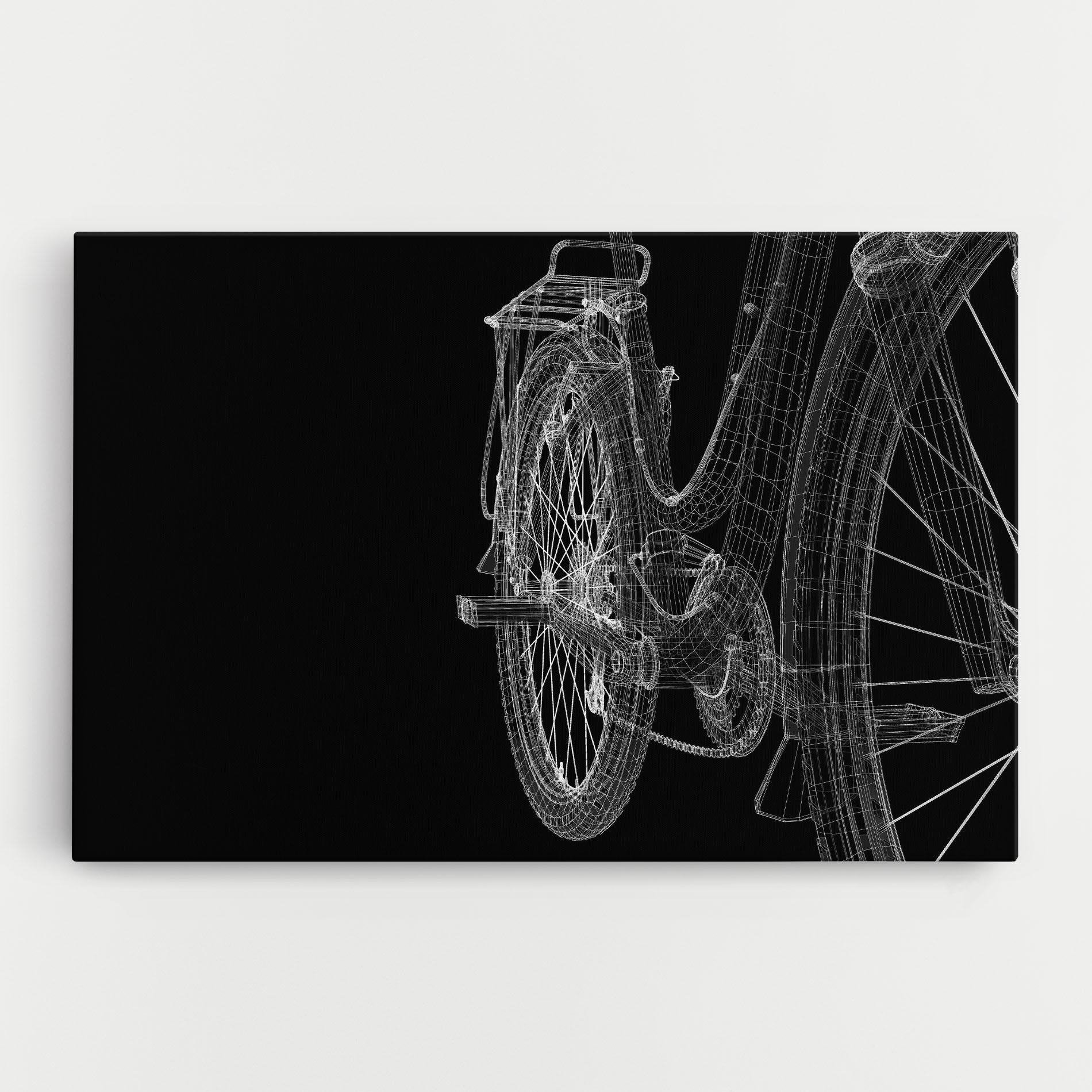 Tablou Canvas Bike Wire Model 3d mockup 0