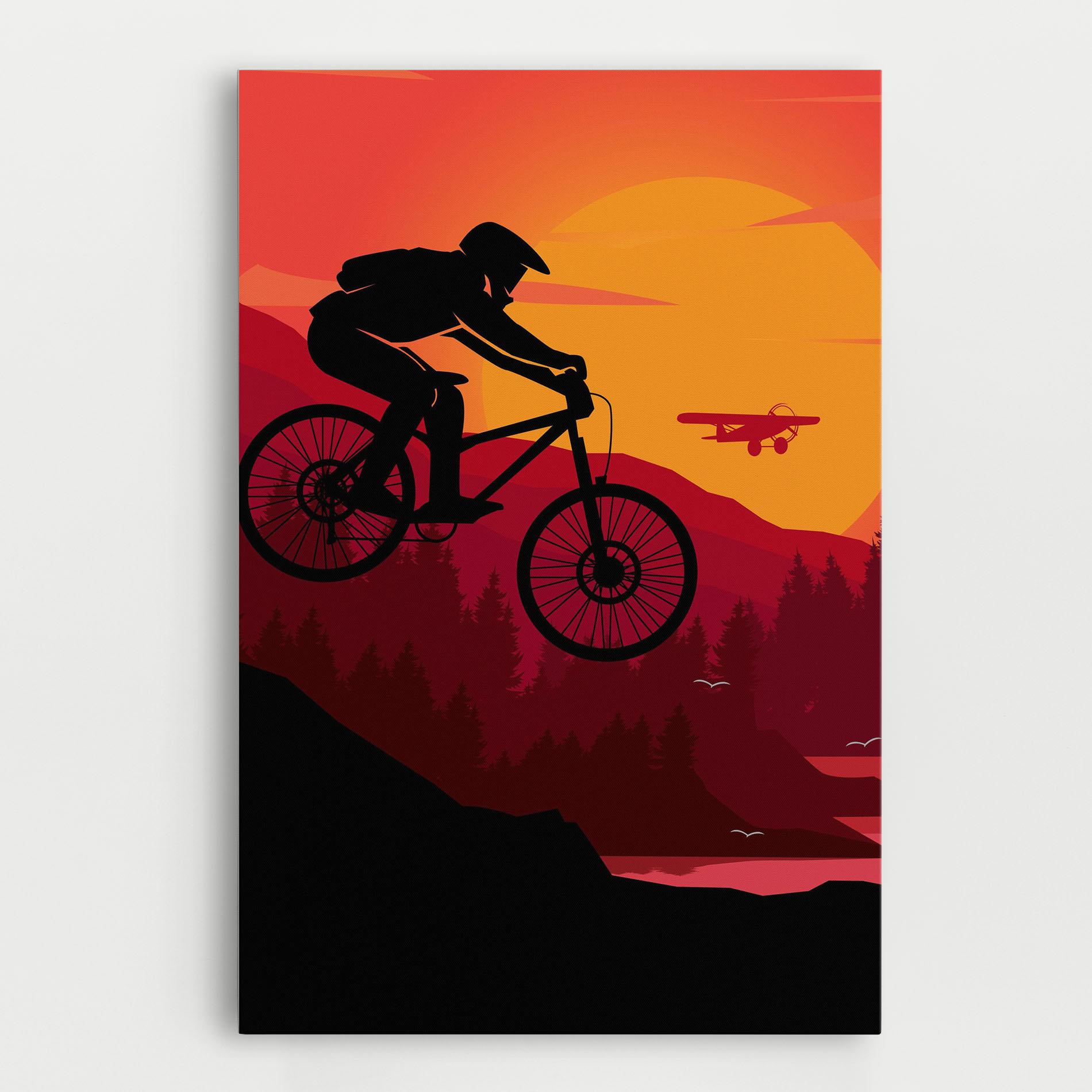 Tablou Canvas Mountain Bike Sunset mockup 0