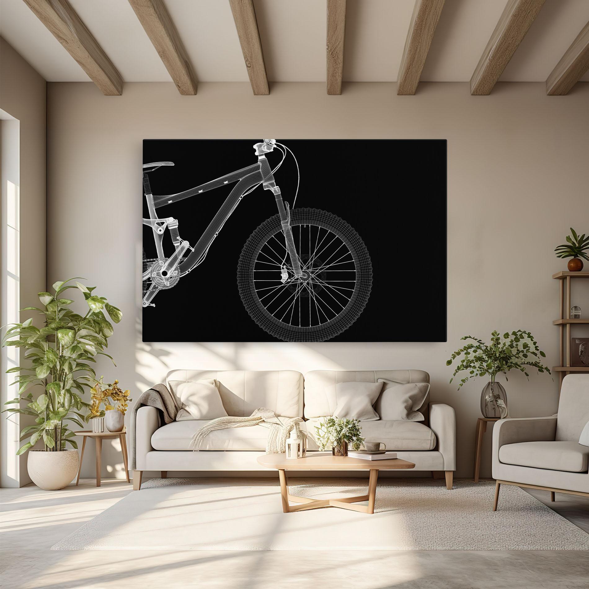 Tablou Canvas 3d White Model Bike mockup 6