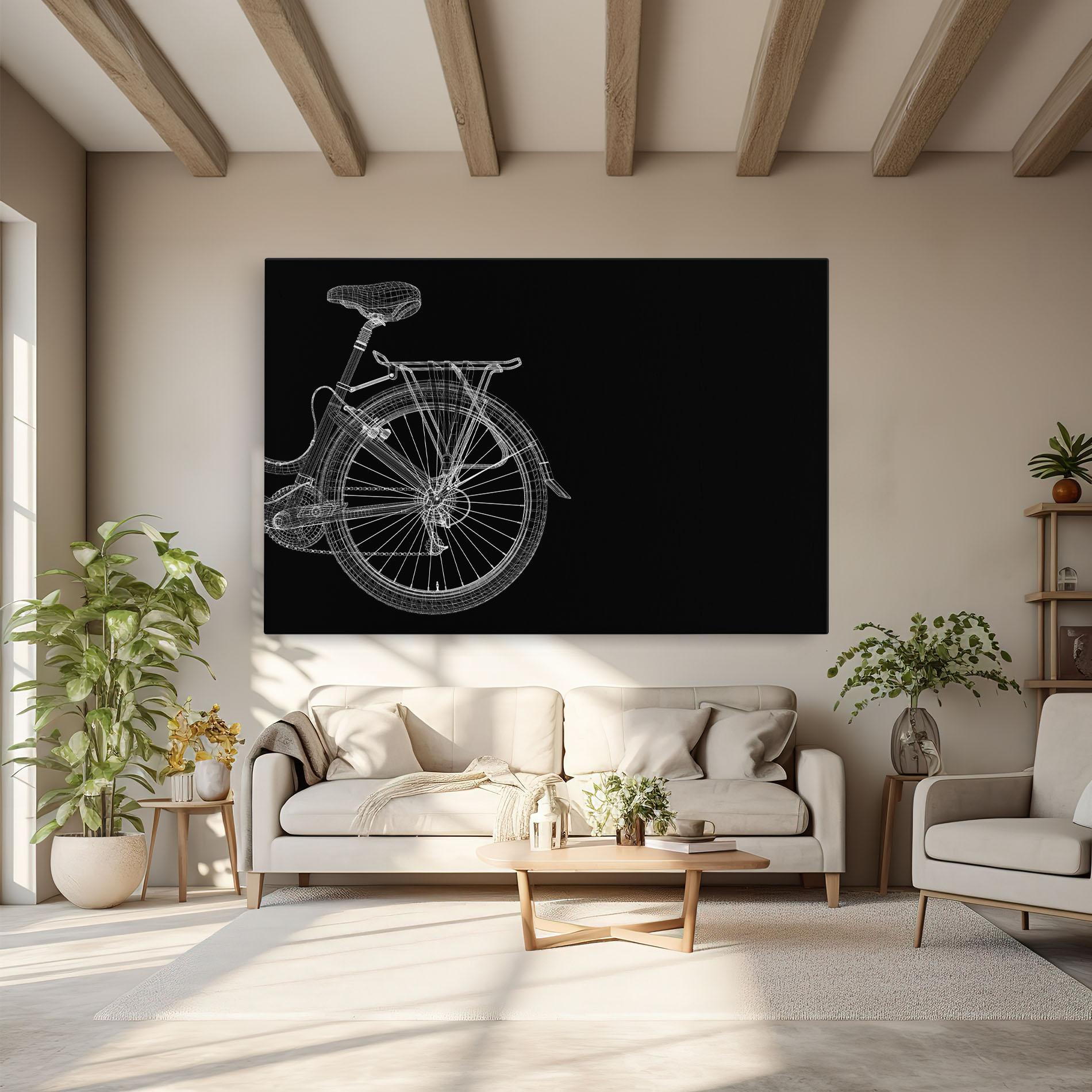 Tablou Canvas 3d Wire Model Bike mockup 6