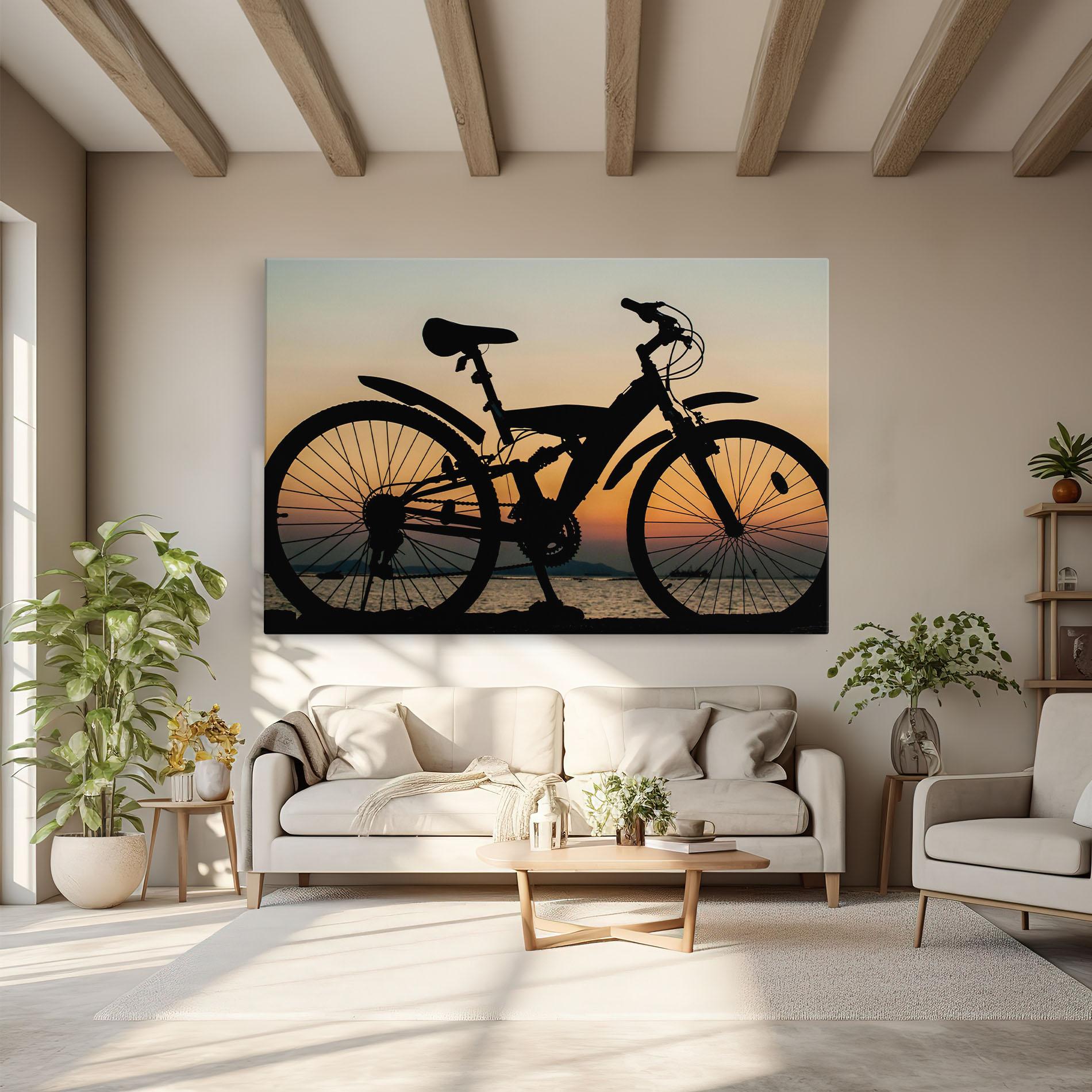 Tablou Canvas Beautiful Mtb Shilouette mockup 6