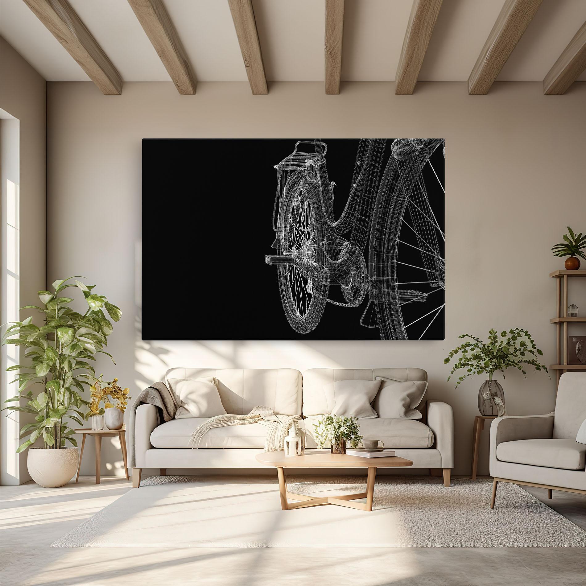 Tablou Canvas Bike Wire Model 3d mockup 6