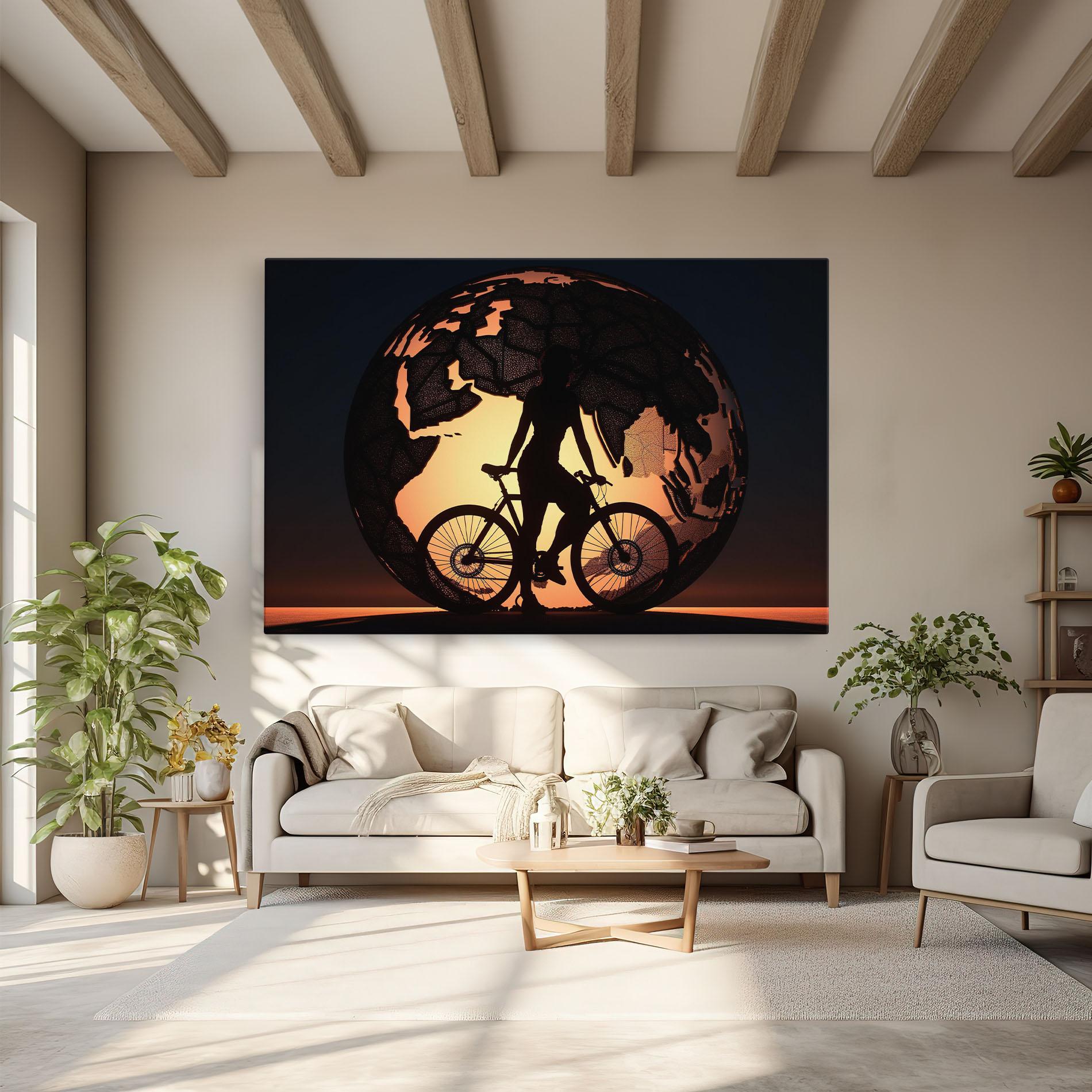 Tablou Canvas Globe Riding World mockup 6