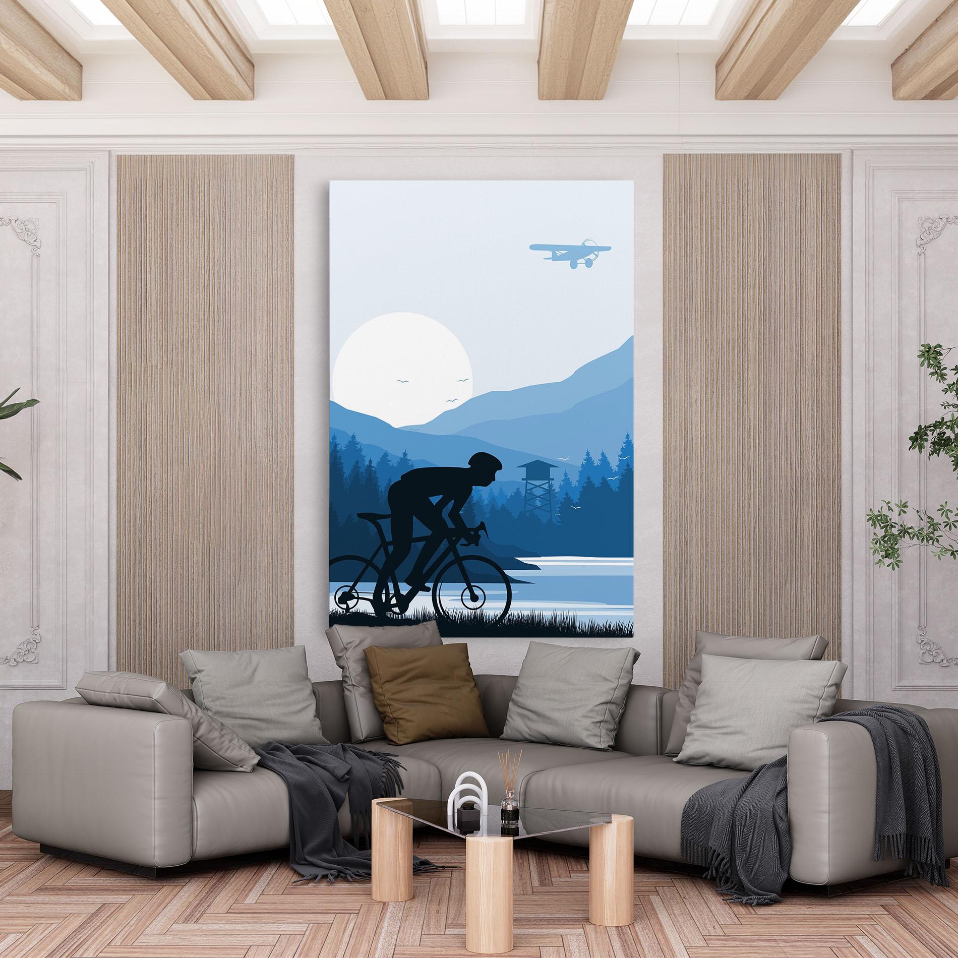 Tablou Canvas Blue Light Bike mockup 6