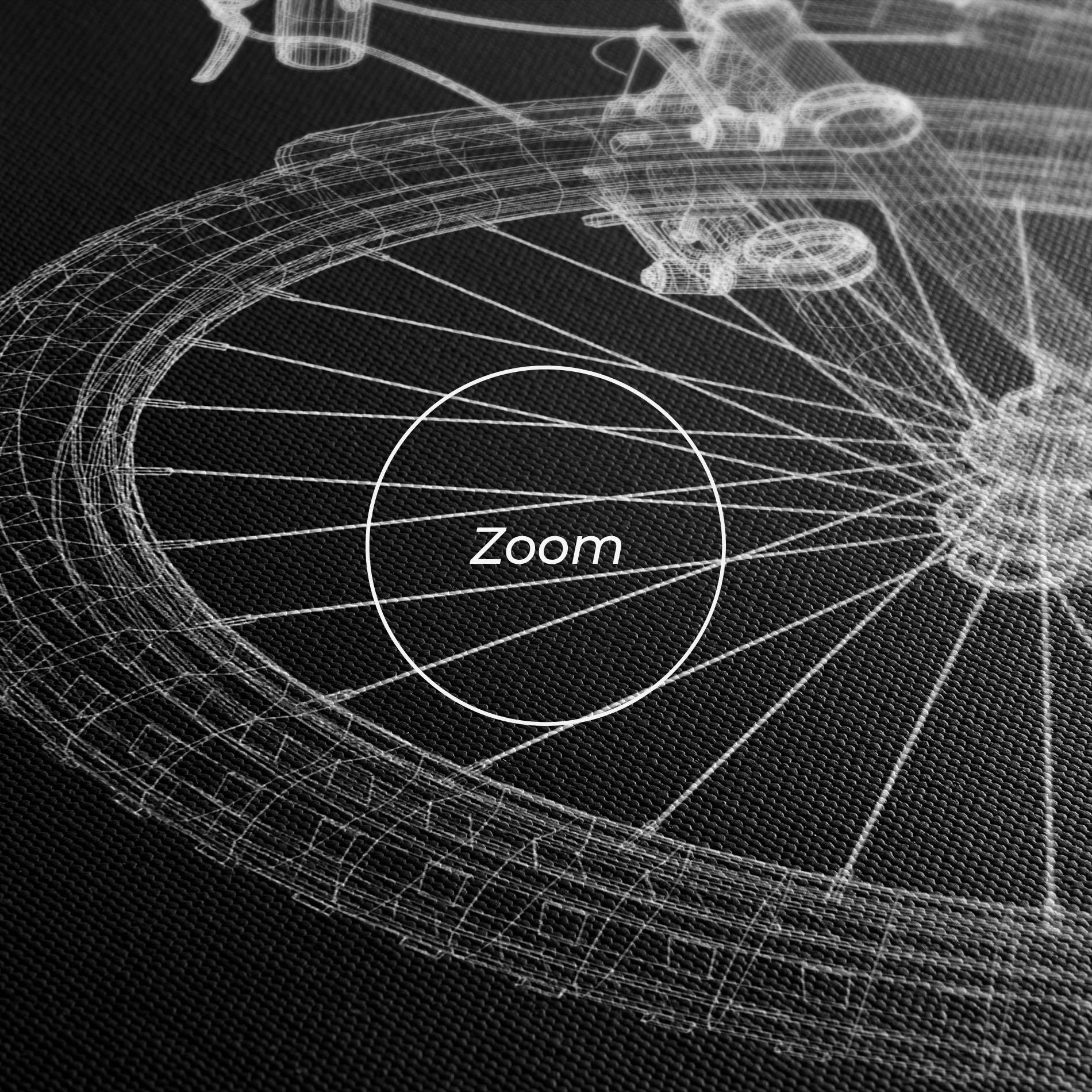 Tablou Canvas 3d Bike Model On Black mockup 3