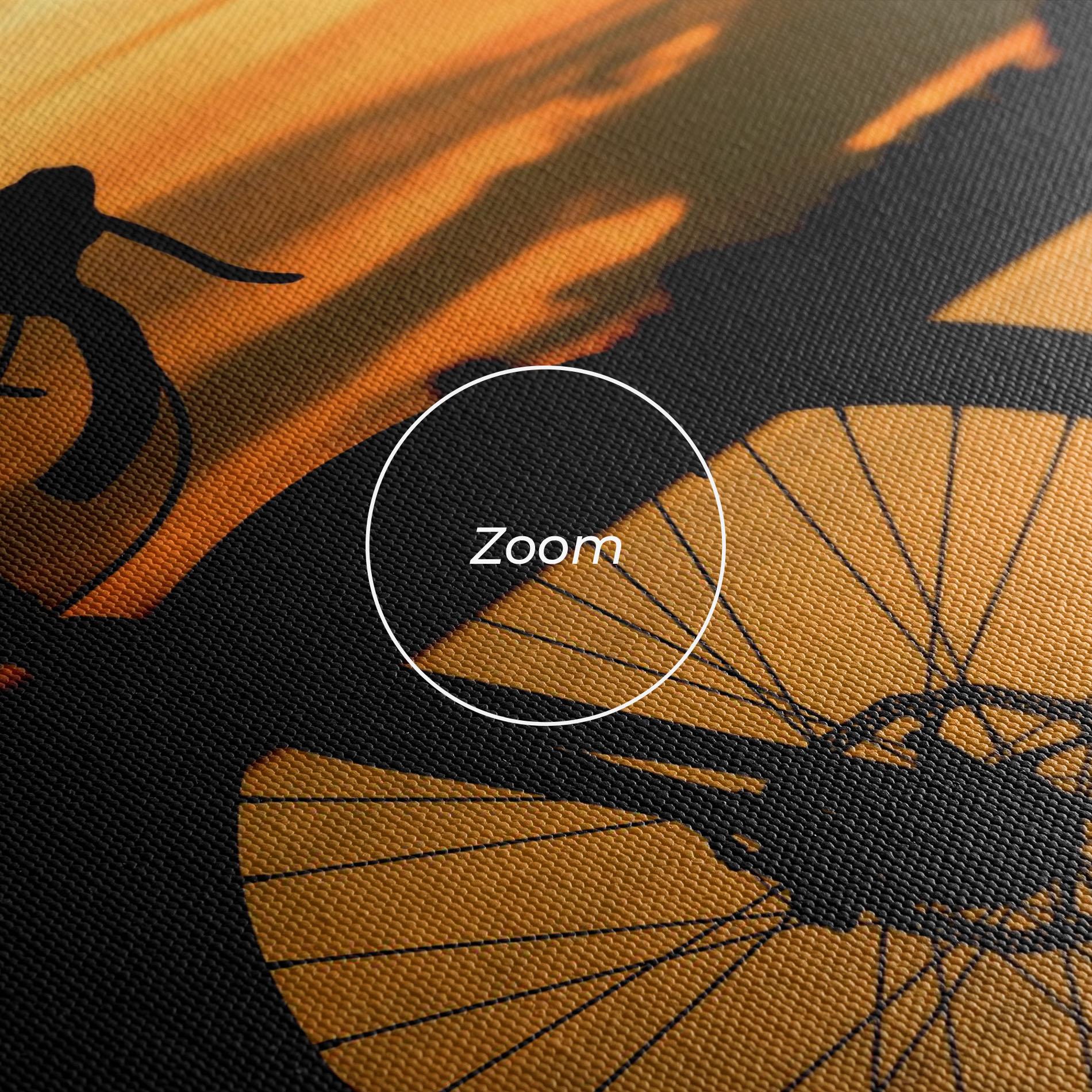 Tablou Canvas Bicycle Sunset Silhouette mockup 3