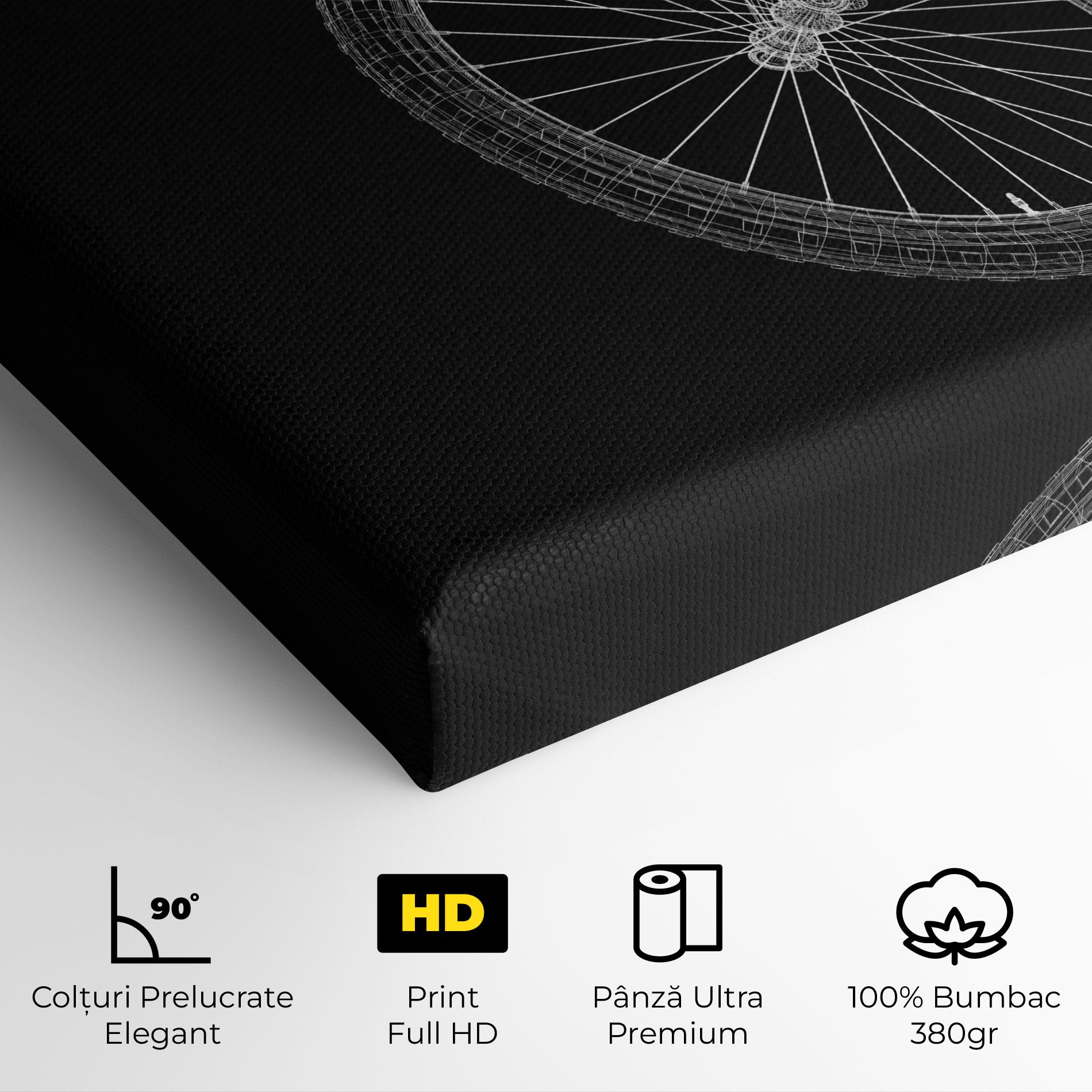 Tablou Canvas 3d Bike Model On Black mockup 4