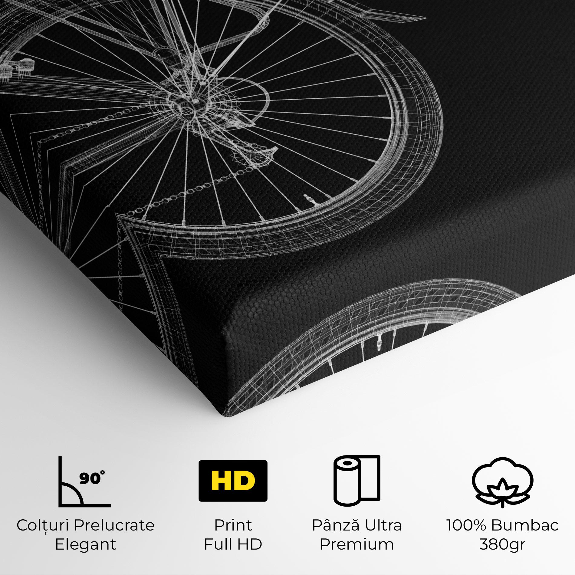 Tablou Canvas 3d Wire Model Bike mockup 4