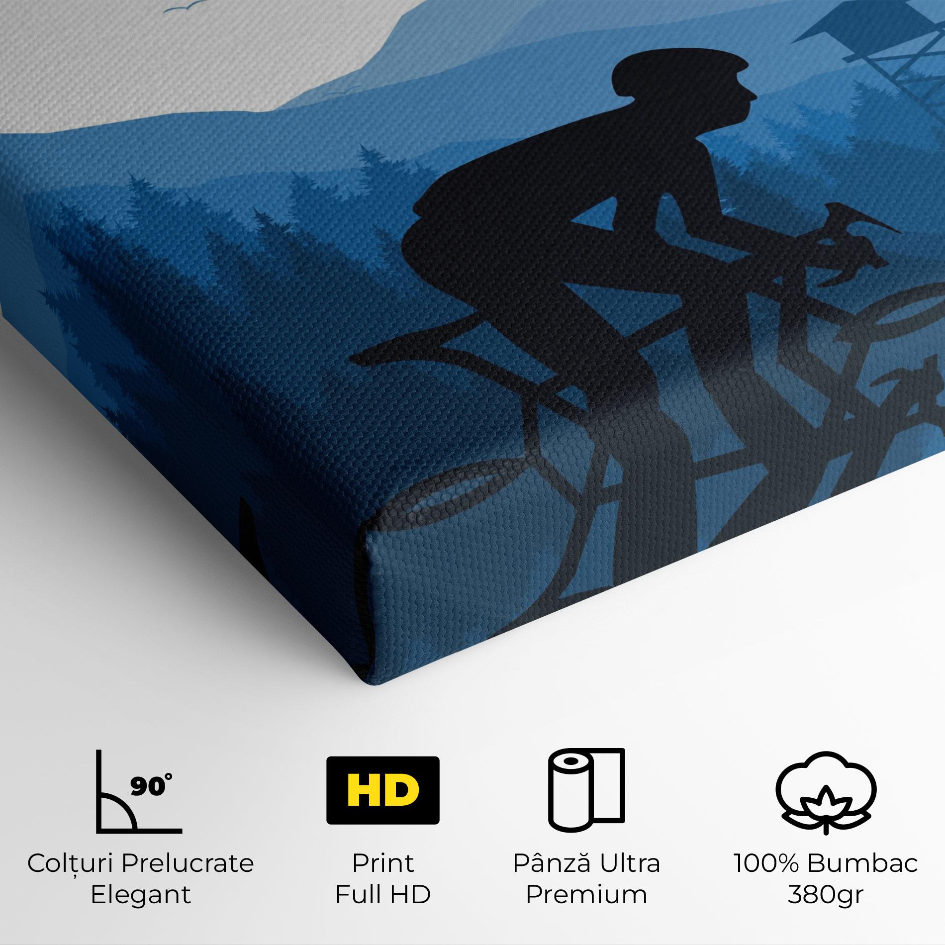 Tablou Canvas Blue Light Bike mockup 4