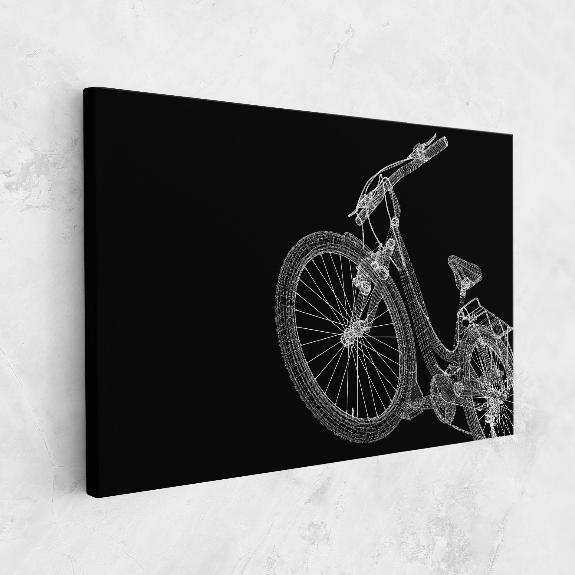 Tablou Canvas 3d Bike Model On Black mockup 1
