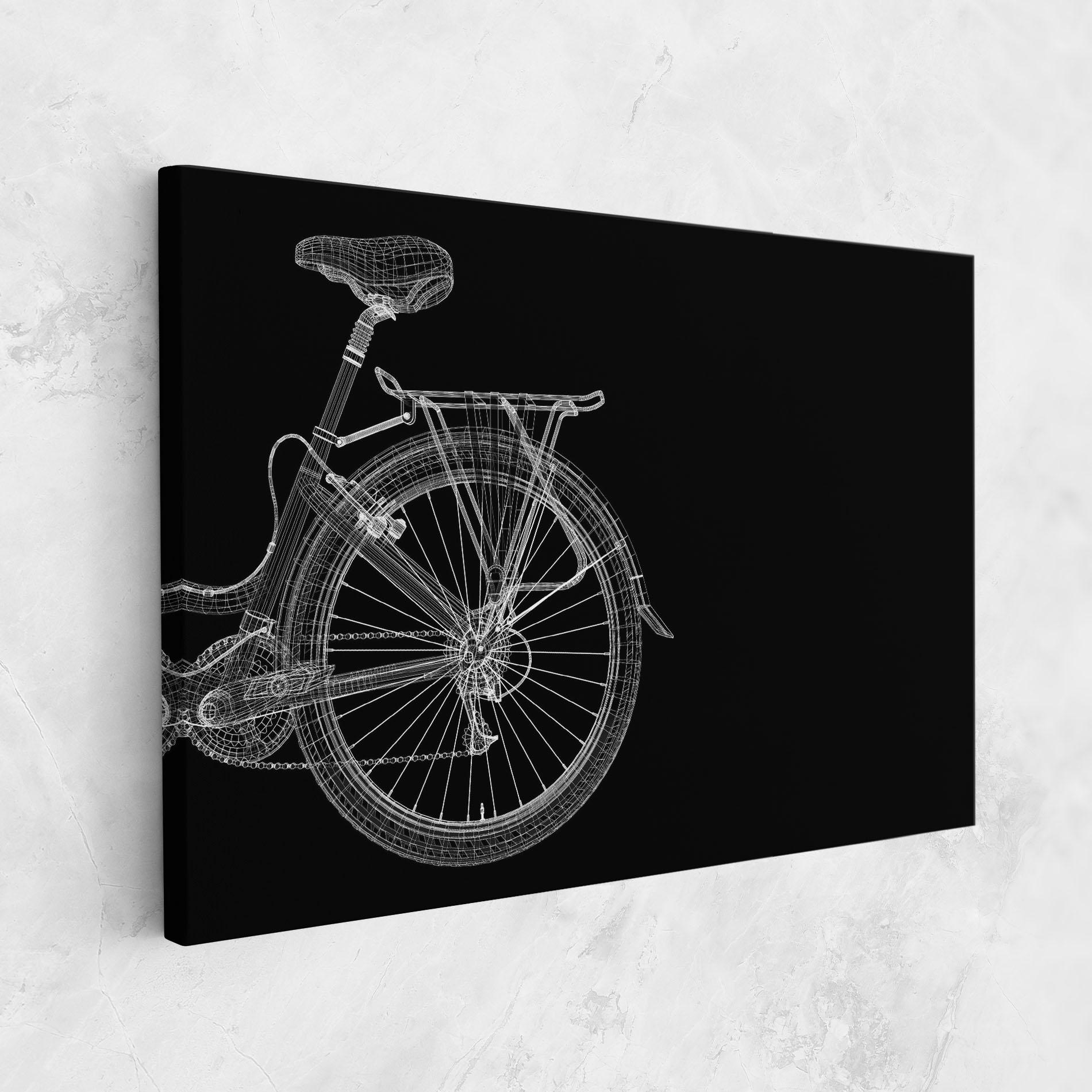 Tablou Canvas 3d Wire Model Bike mockup 1