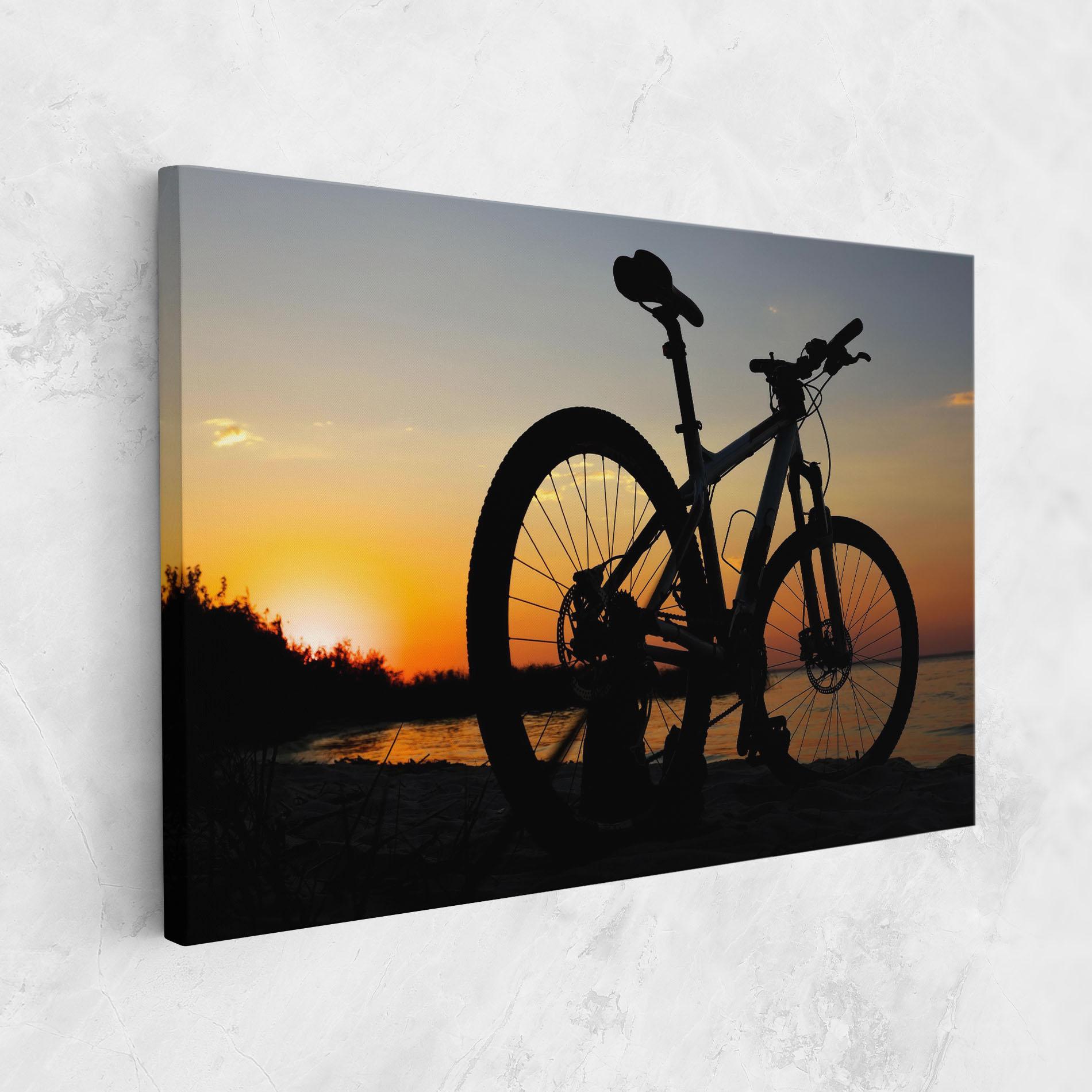 Tablou Canvas Beach Bike Silhouette mockup 1