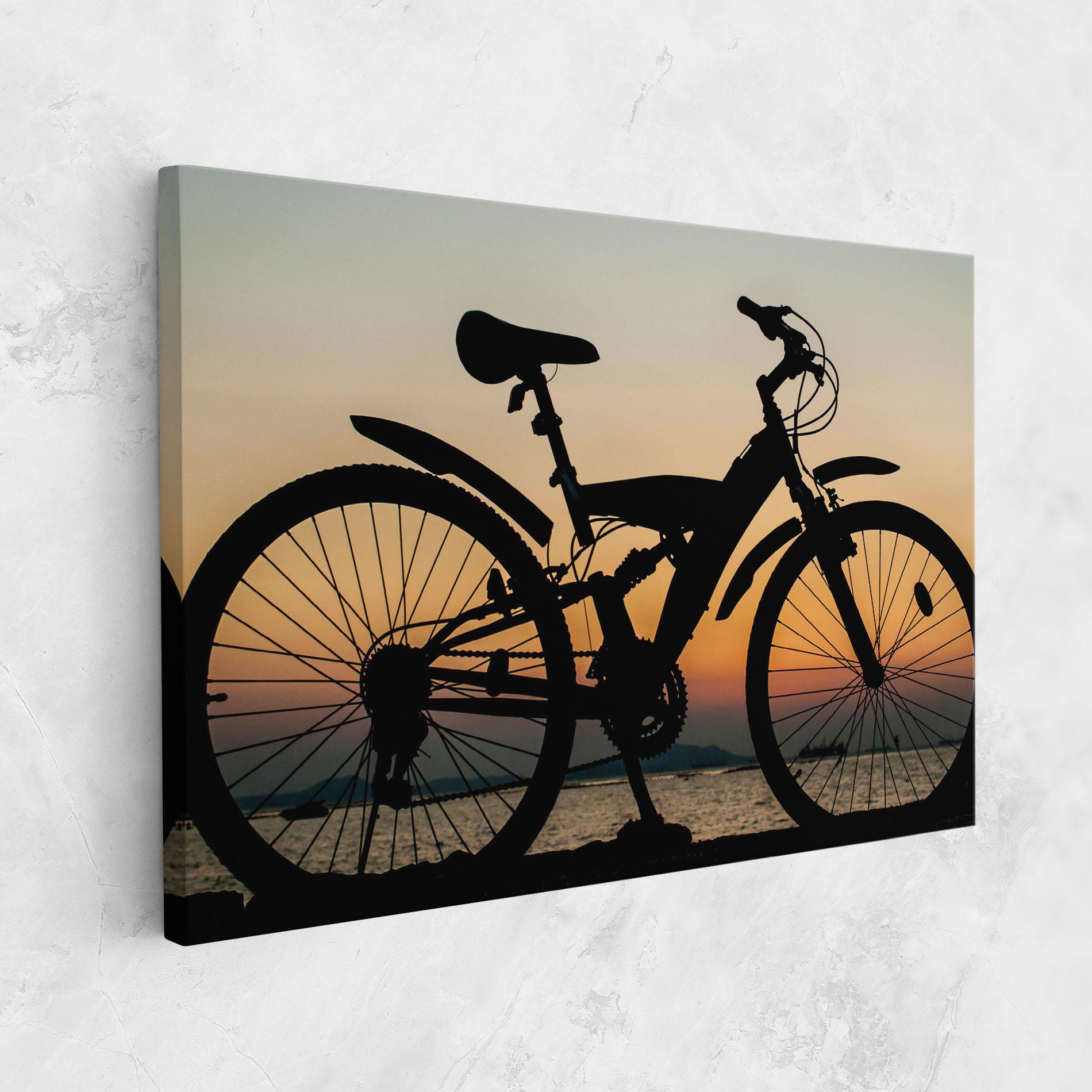 Tablou Canvas Beautiful Mtb Shilouette mockup 1