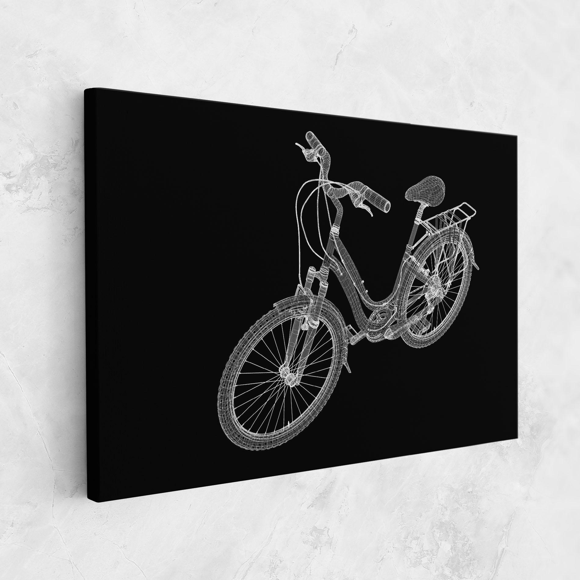 Tablou Canvas Bicycle 3d Model mockup 1