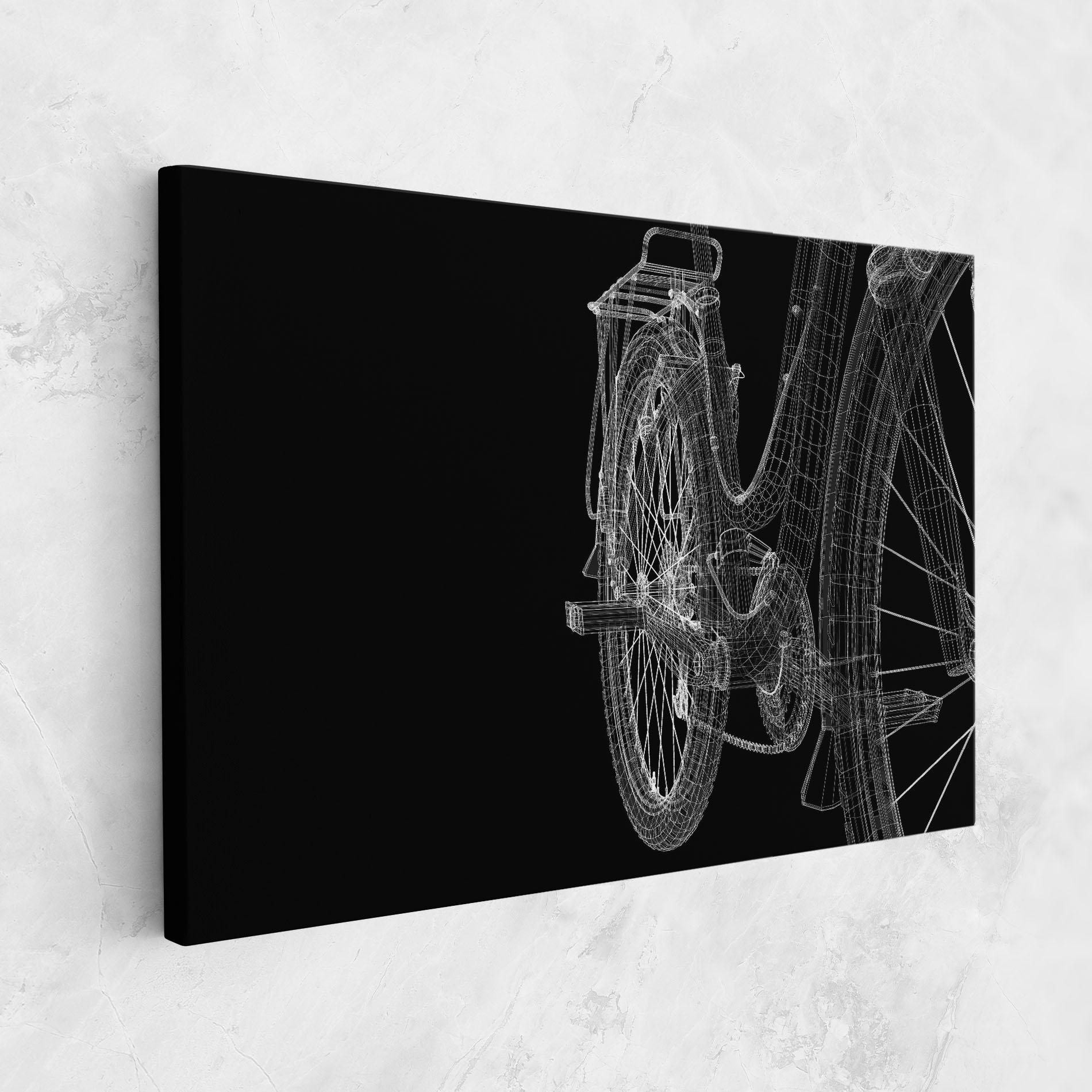 Tablou Canvas Bike Wire Model 3d mockup 1