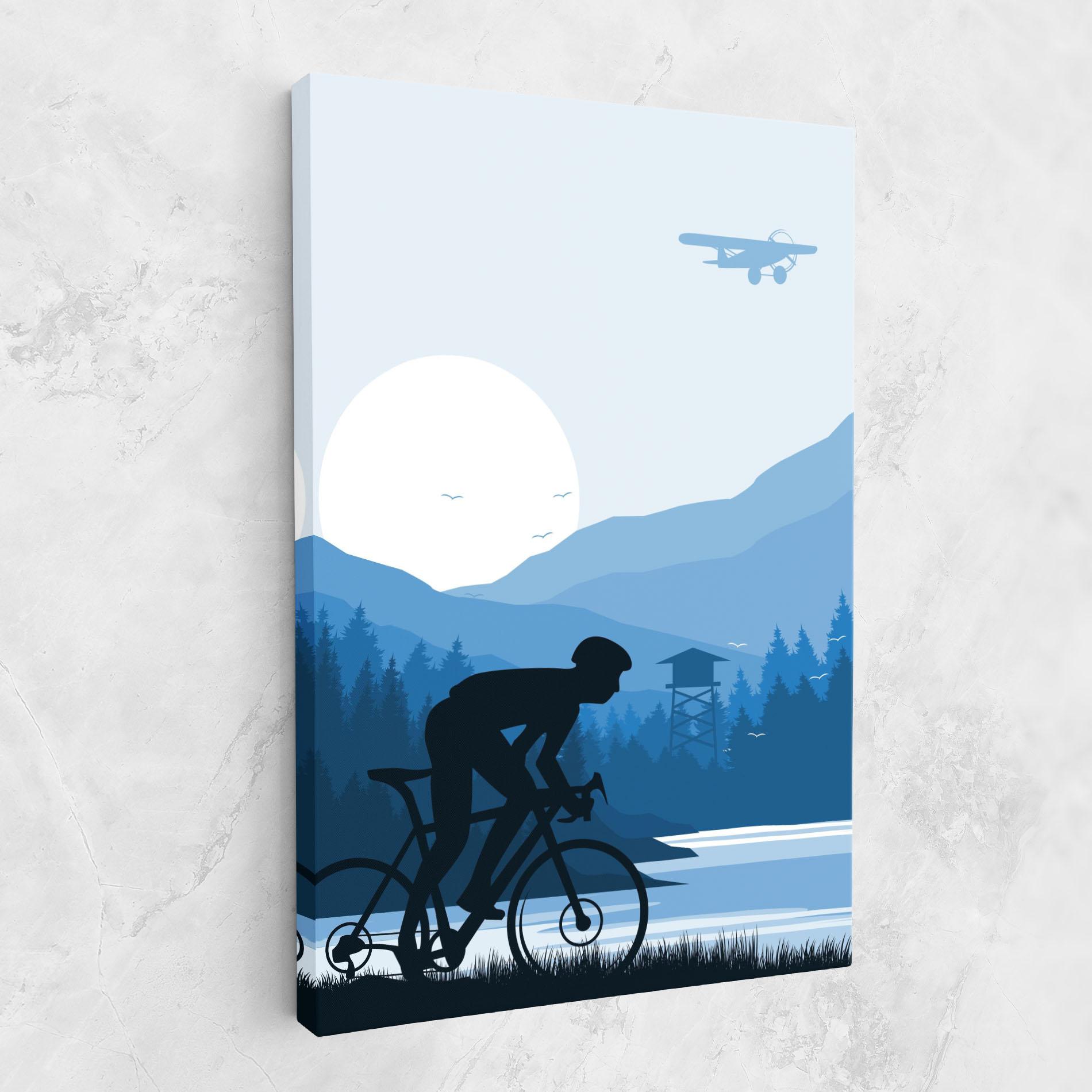 Tablou Canvas Blue Light Bike mockup 1