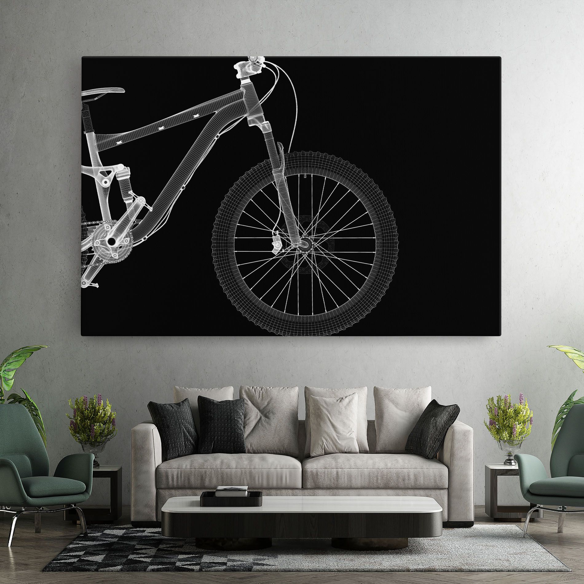 3d White Model Bike mockup 7