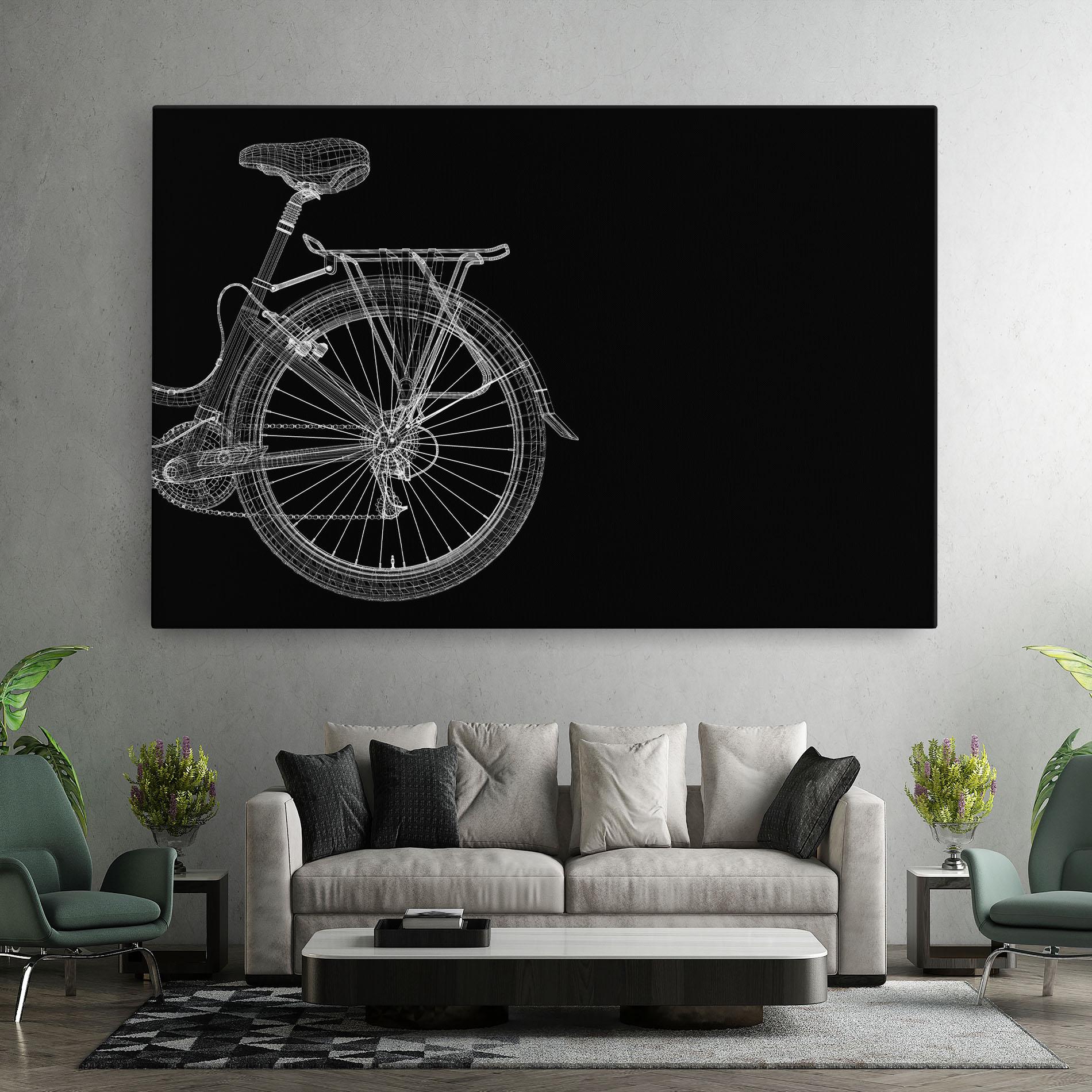 Tablou Canvas 3d Wire Model Bike mockup 7