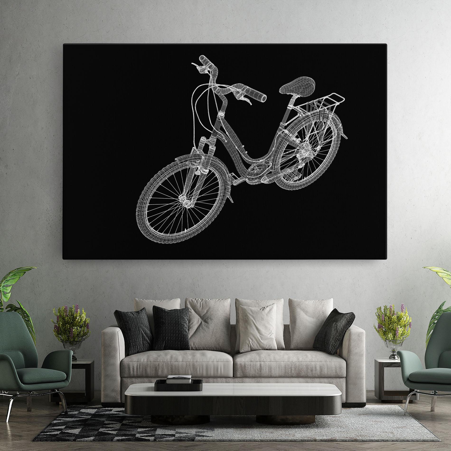 Tablou Canvas Bicycle 3d Model mockup 7
