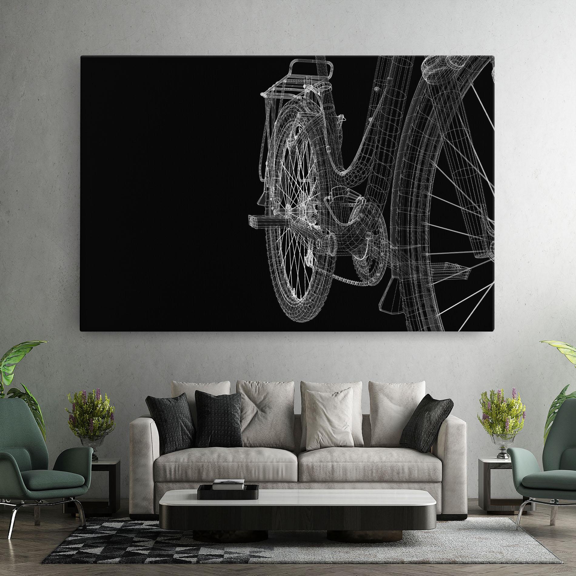 Tablou Canvas Bike Wire Model 3d mockup 7