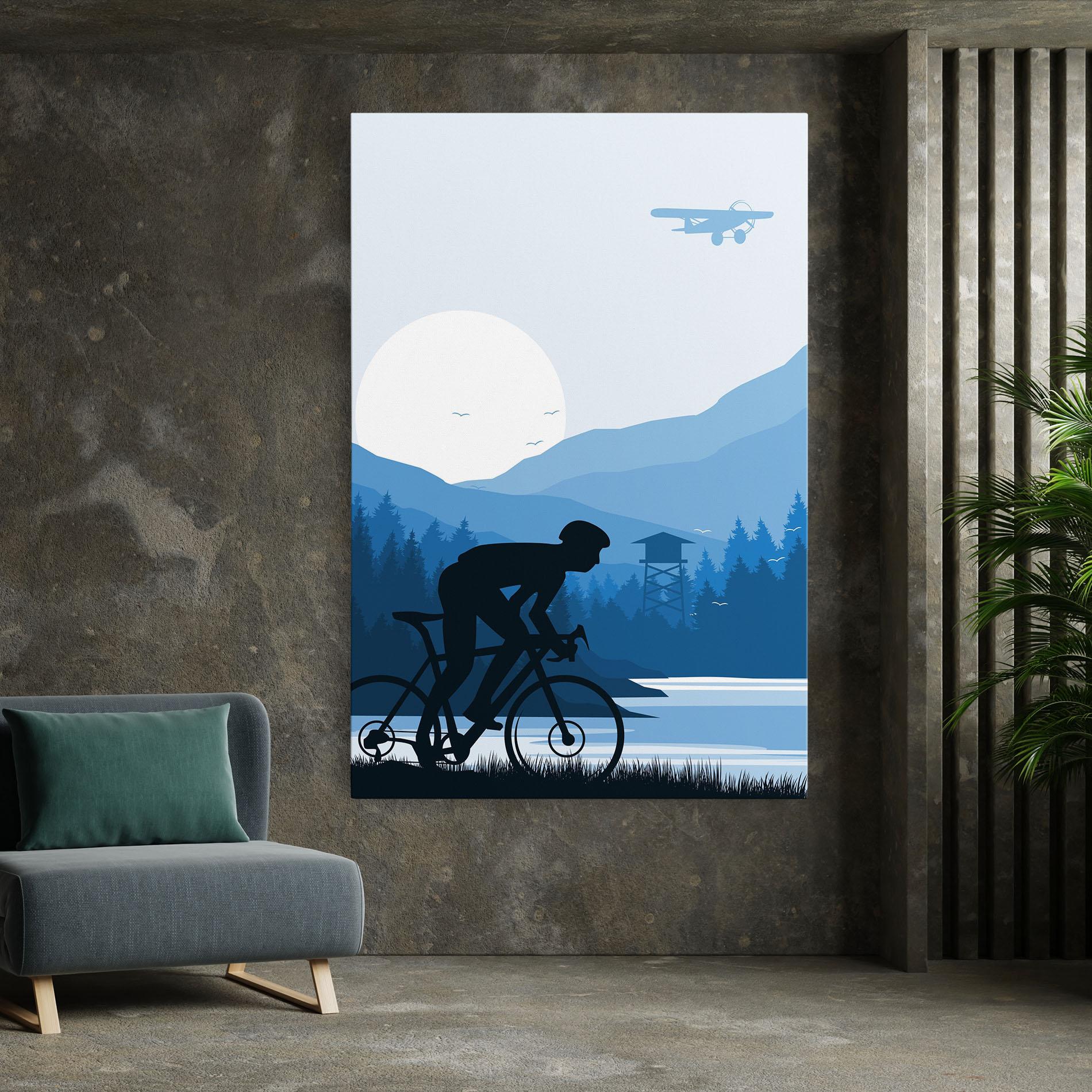 Tablou Canvas Blue Light Bike mockup 7