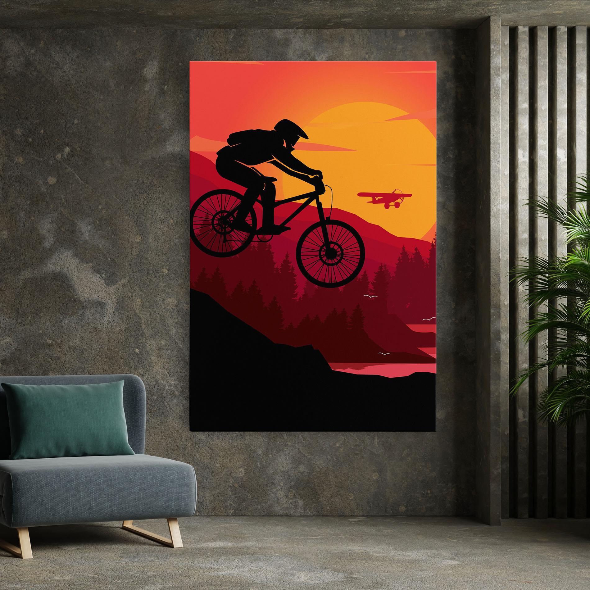 Tablou Canvas Mountain Bike Sunset mockup 7