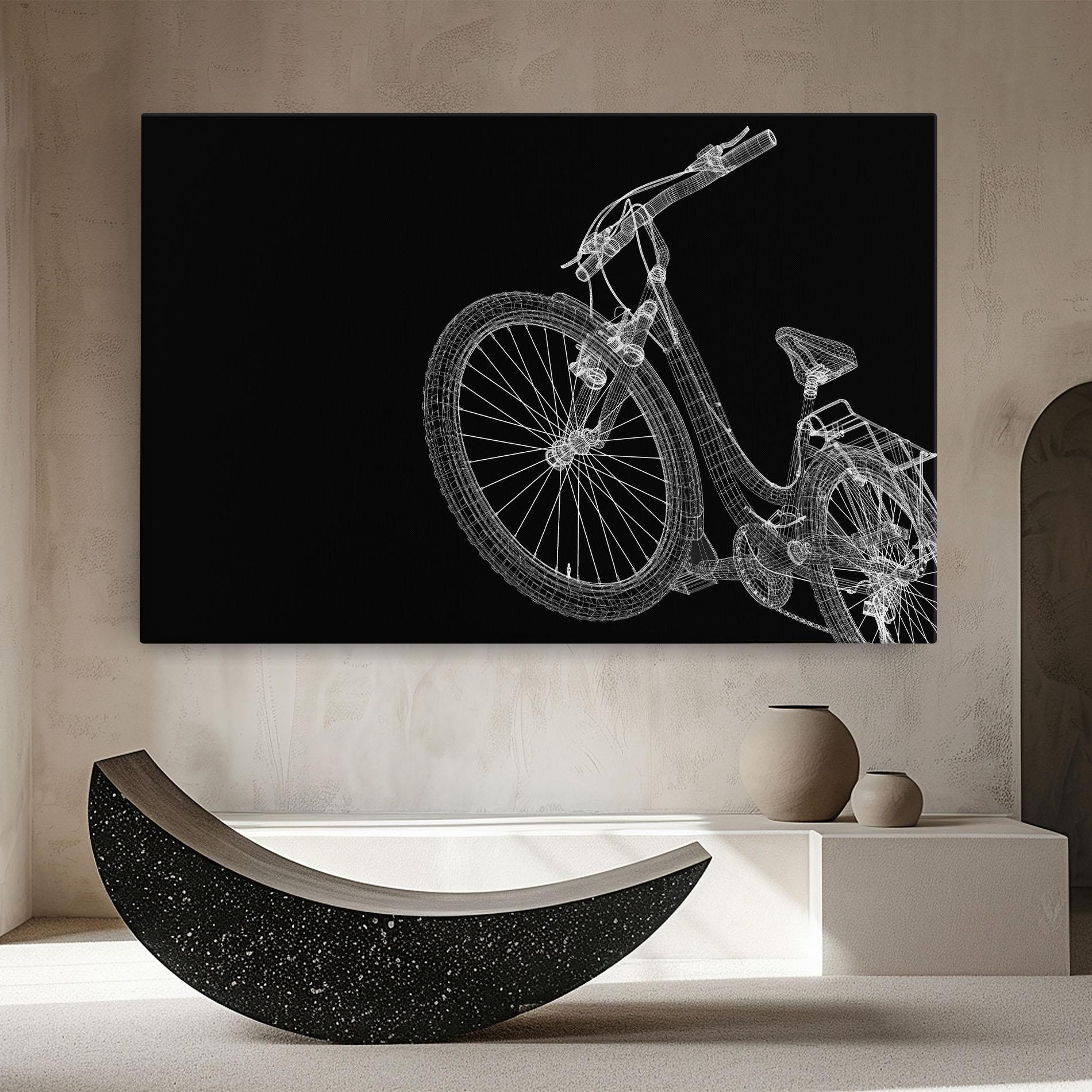 Tablou Canvas 3d Bike Model On Black mockup 8