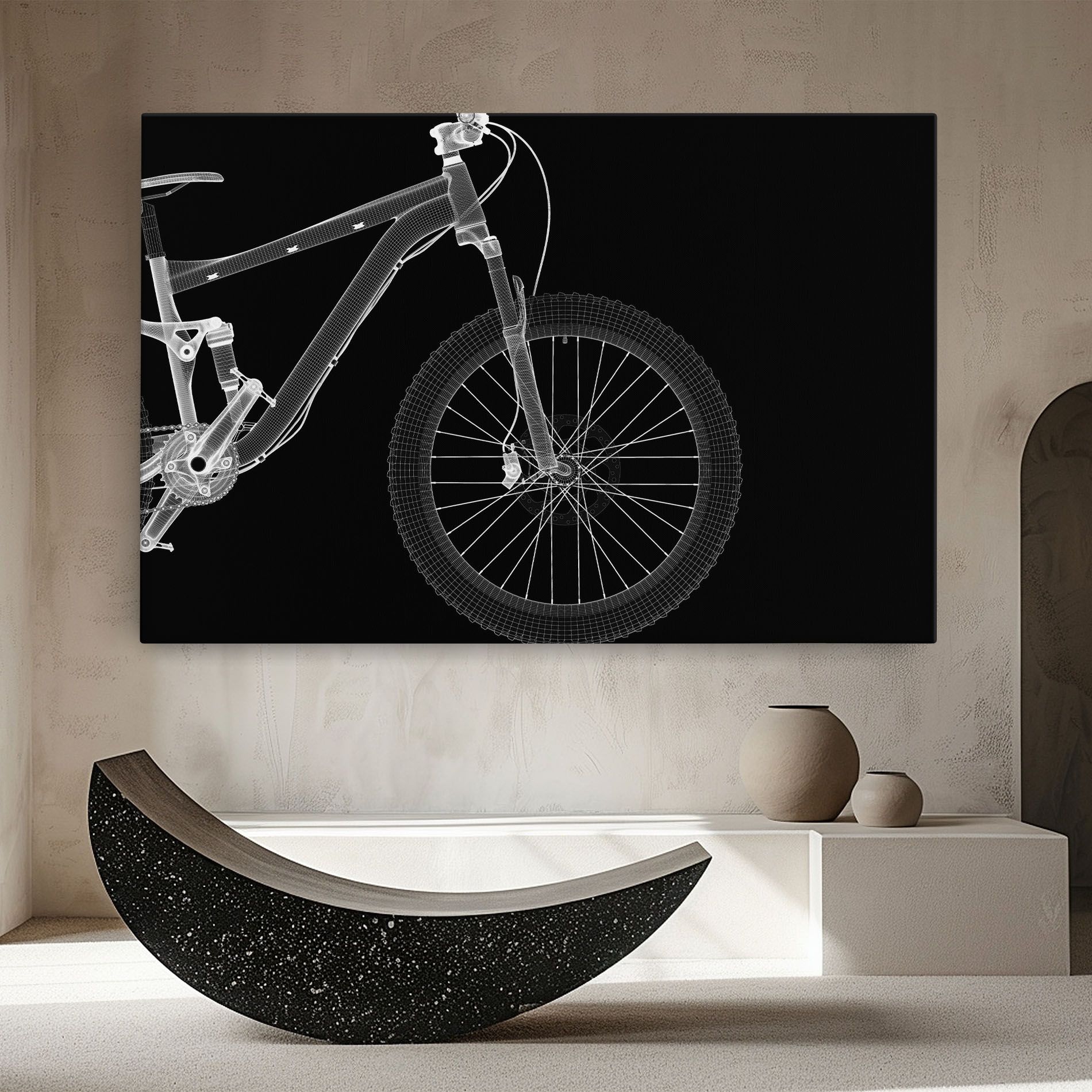 3d White Model Bike mockup 8