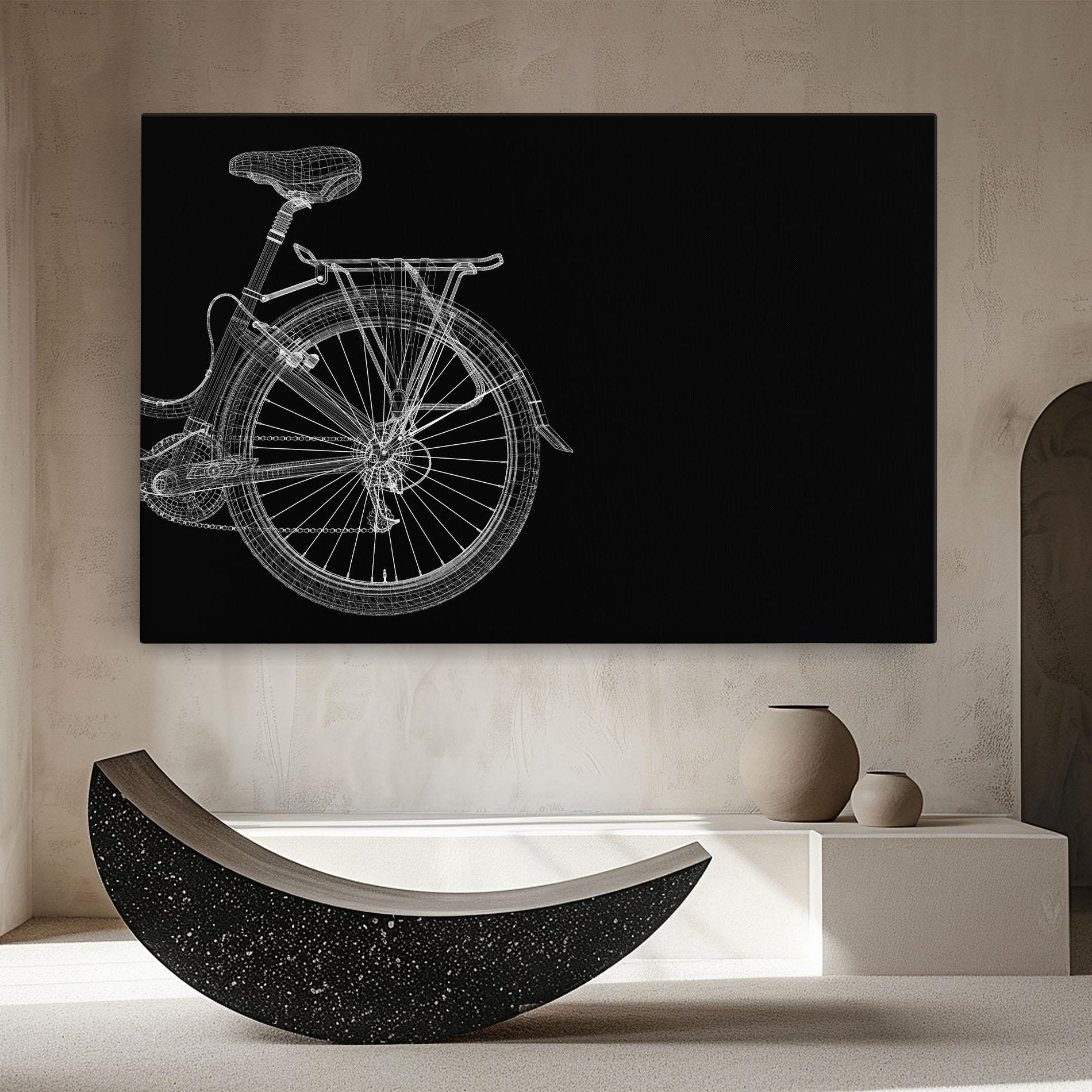 Tablou Canvas 3d Wire Model Bike mockup 8