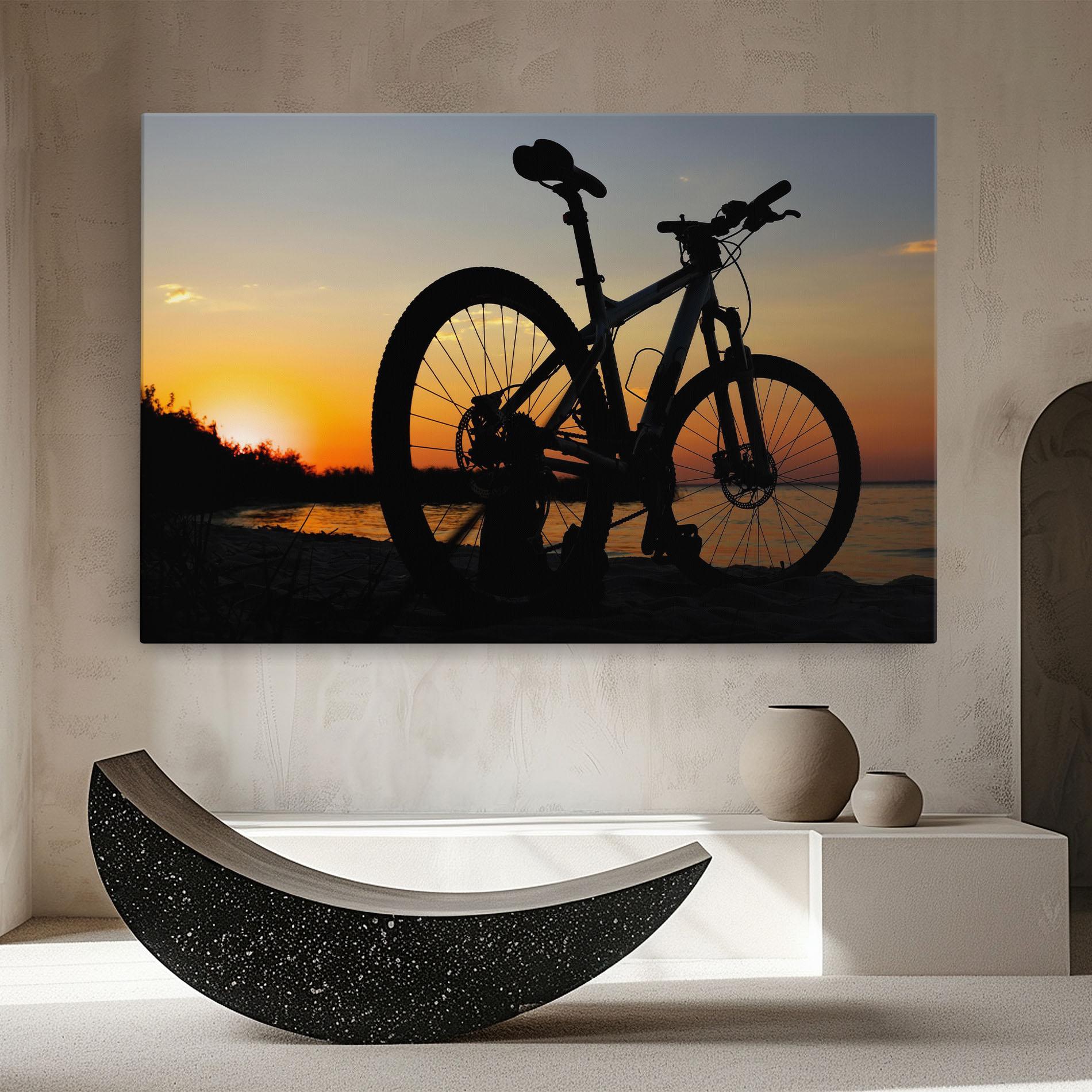 Tablou Canvas Beach Bike Silhouette mockup 8