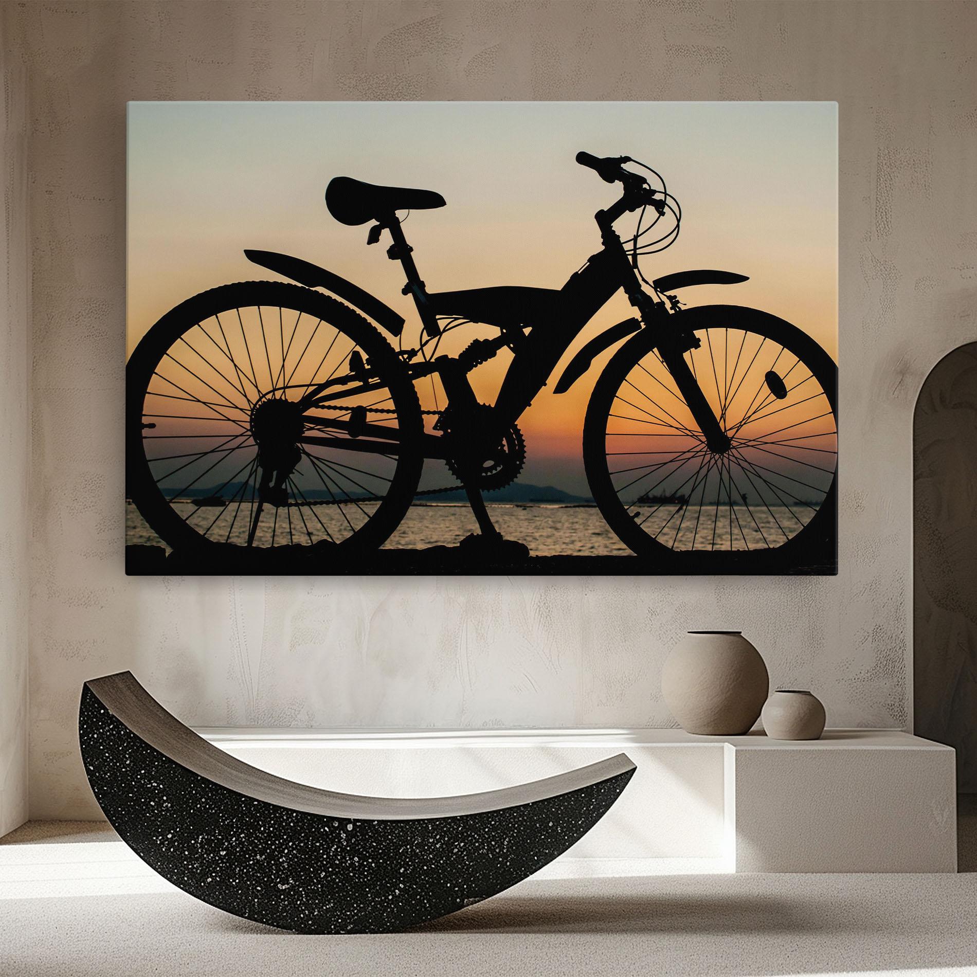 Tablou Canvas Beautiful Mtb Shilouette mockup 8
