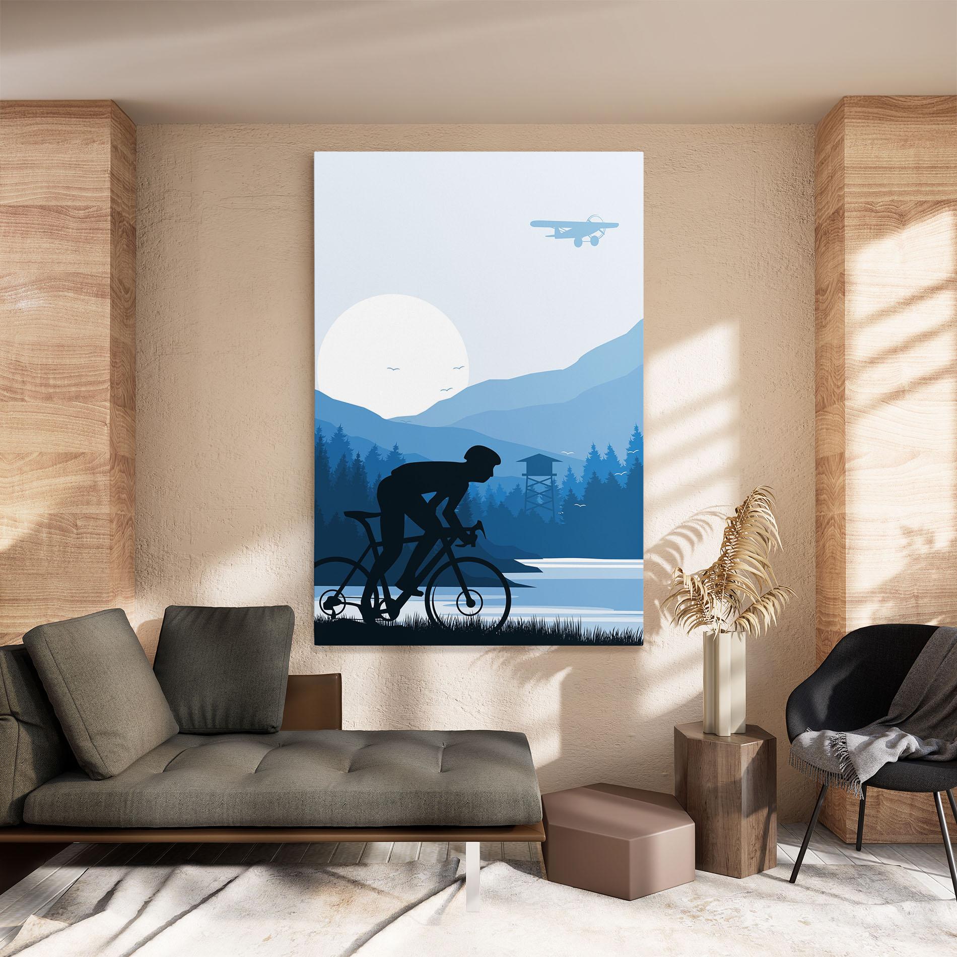 Tablou Canvas Blue Light Bike mockup 8