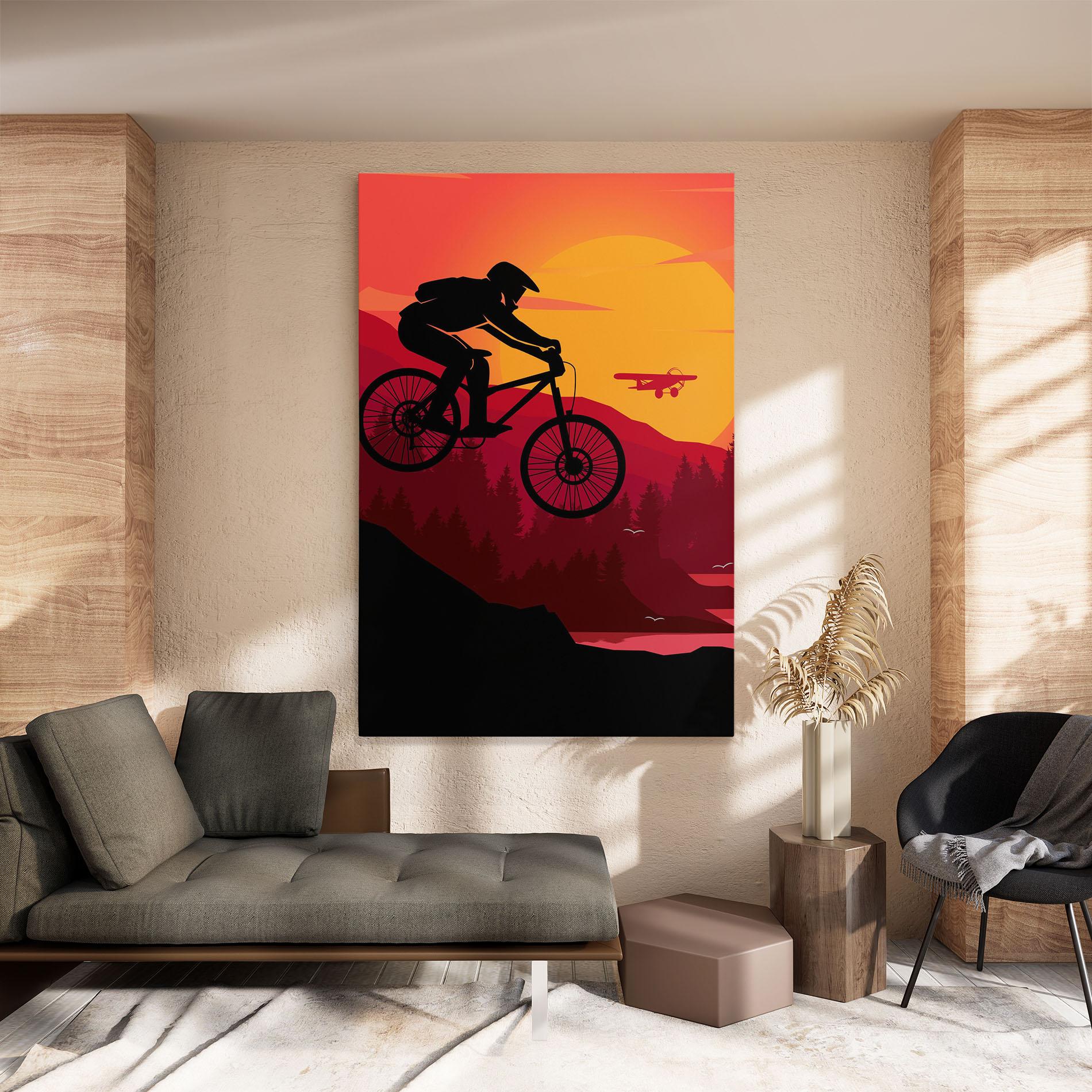 Tablou Canvas Mountain Bike Sunset mockup 8