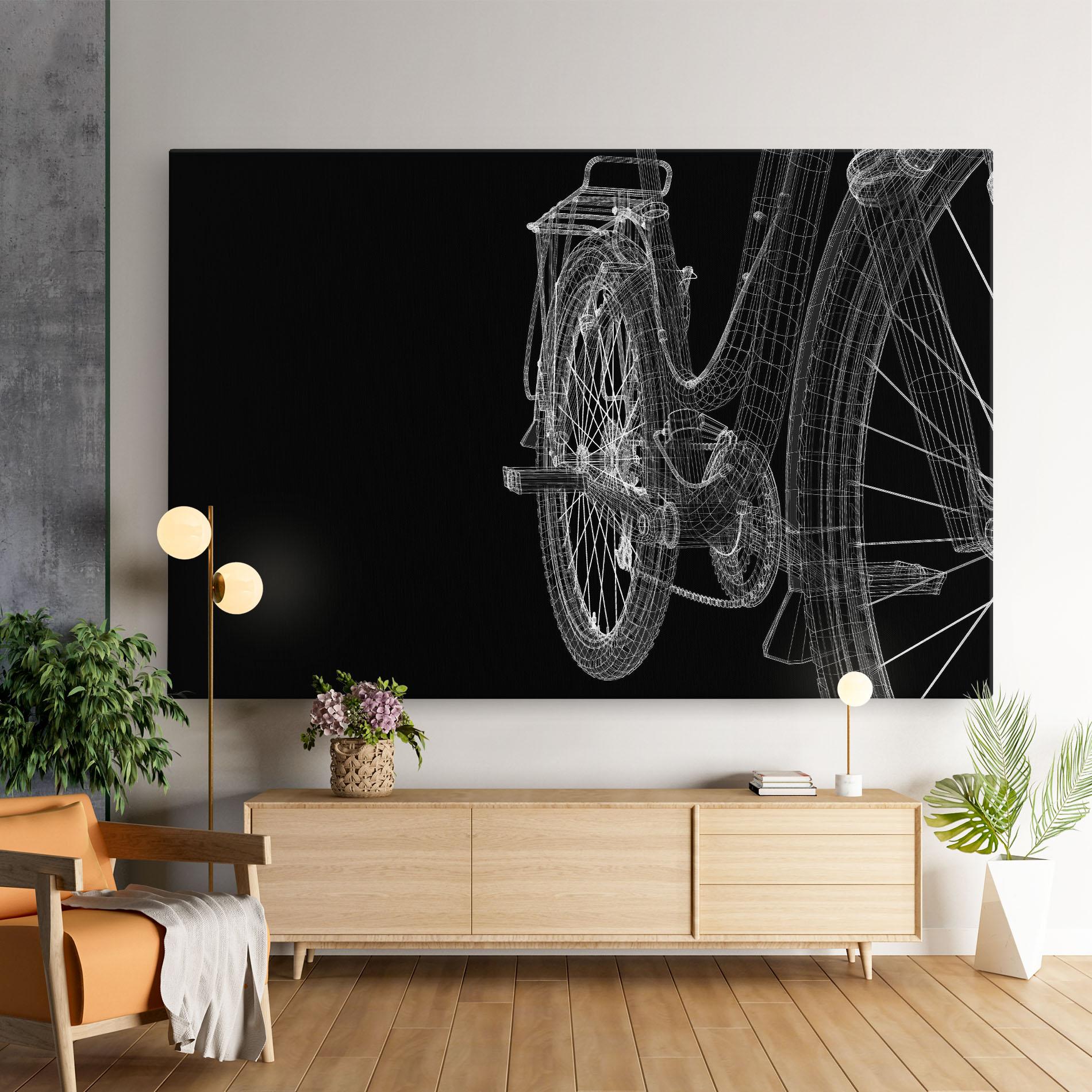 Tablou Canvas Bike Wire Model 3d mockup 9