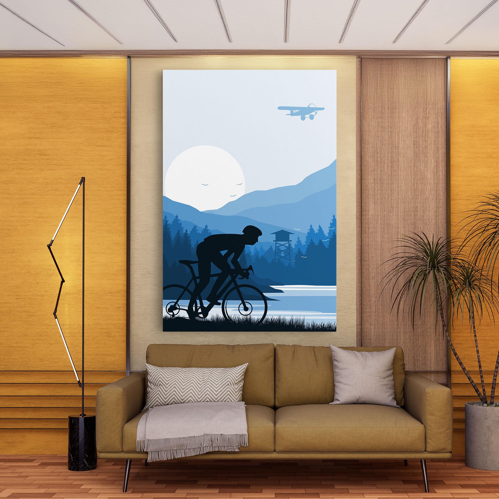 Tablou Canvas Blue Light Bike mockup 9