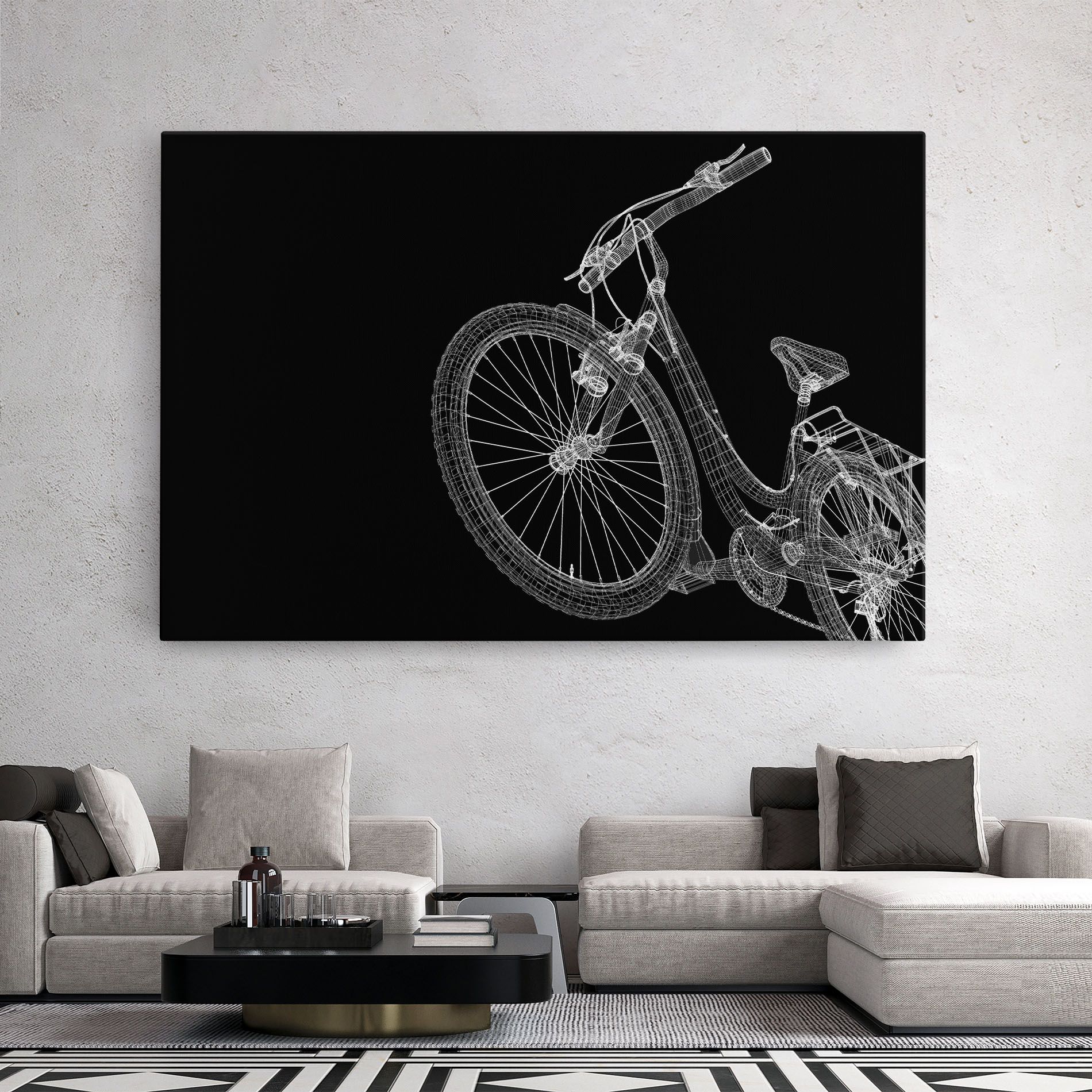 3d Bike Model On Black mockup 2