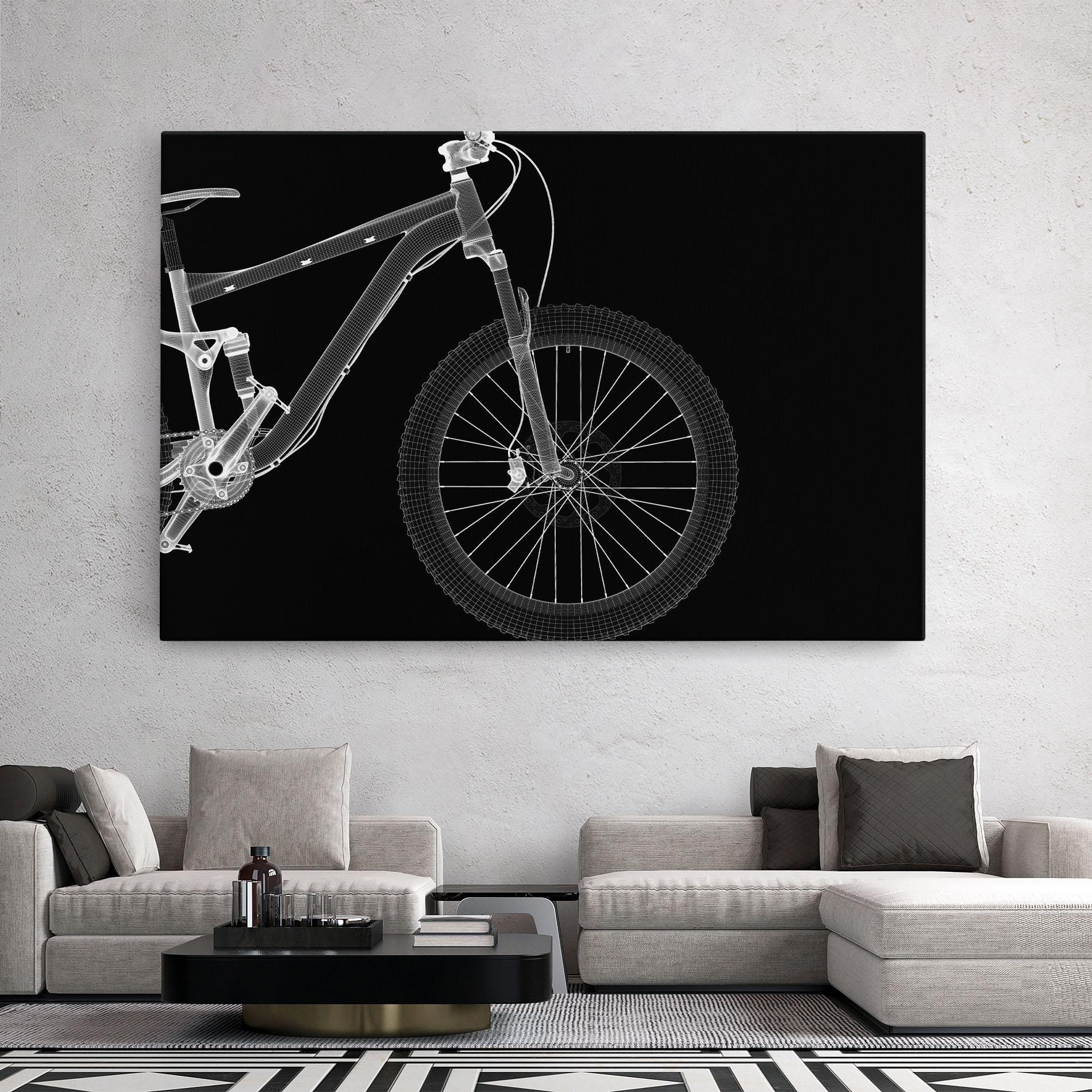 Tablou Canvas 3d White Model Bike mockup 2