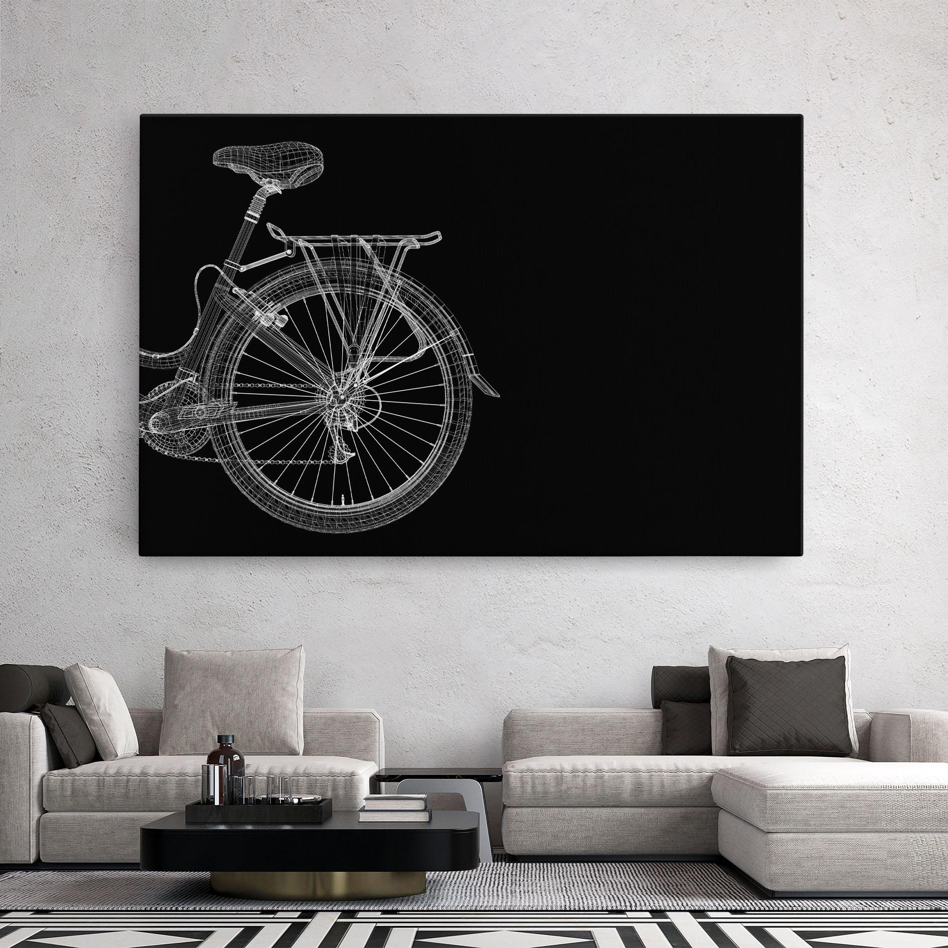 Tablou Canvas 3d Wire Model Bike mockup 2