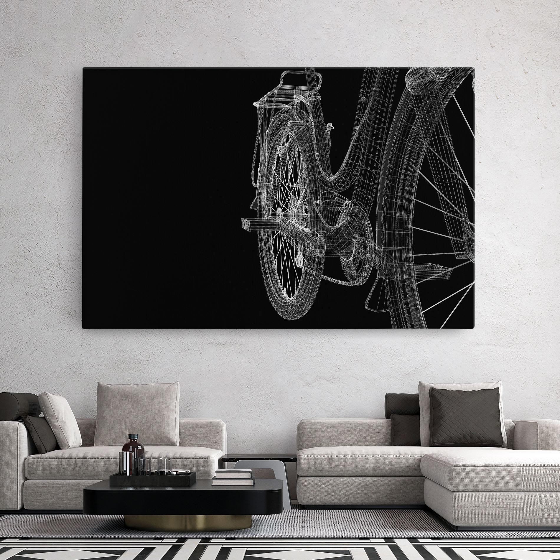 Tablou Canvas Bike Wire Model 3d mockup 2