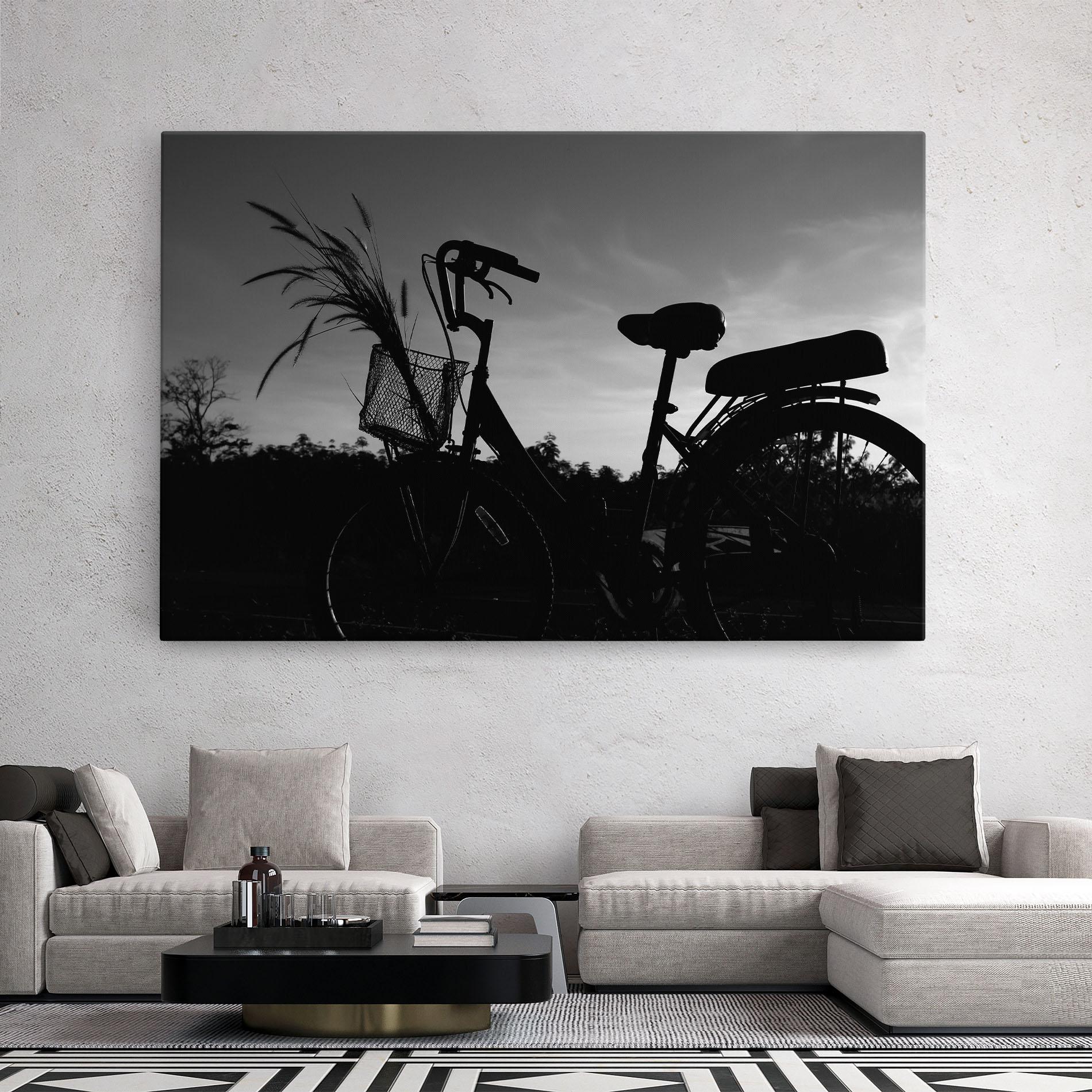Tablou Canvas Black Bike Shilouette mockup 2