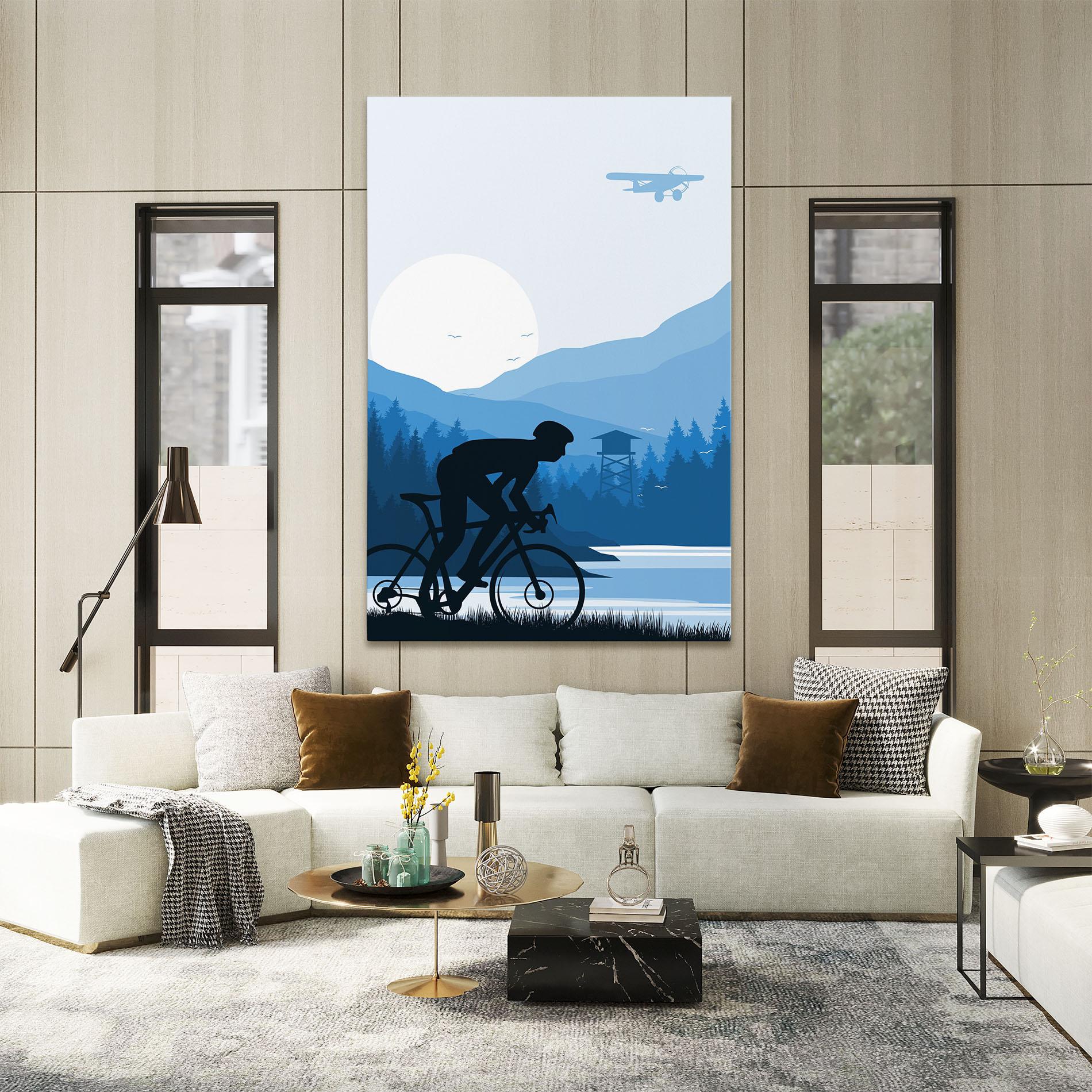 Tablou Canvas Blue Light Bike mockup 2