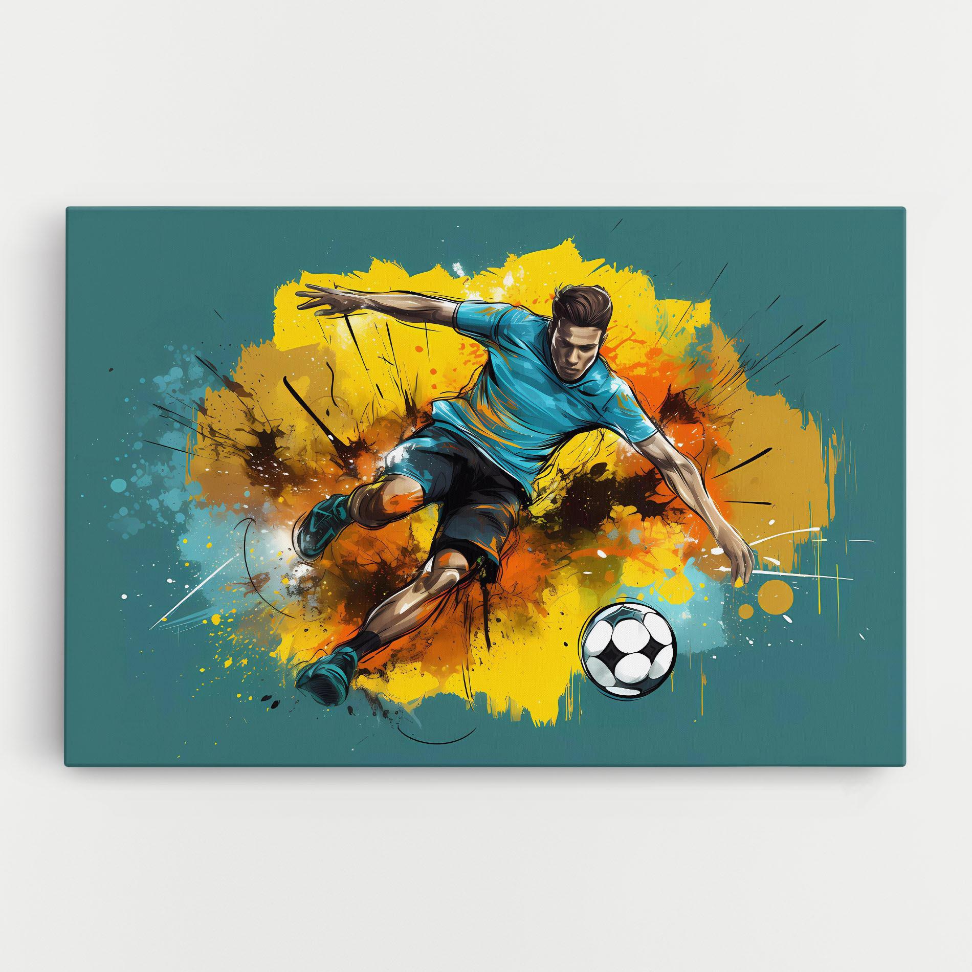 Tablou Canvas Football Player Painting mockup 0