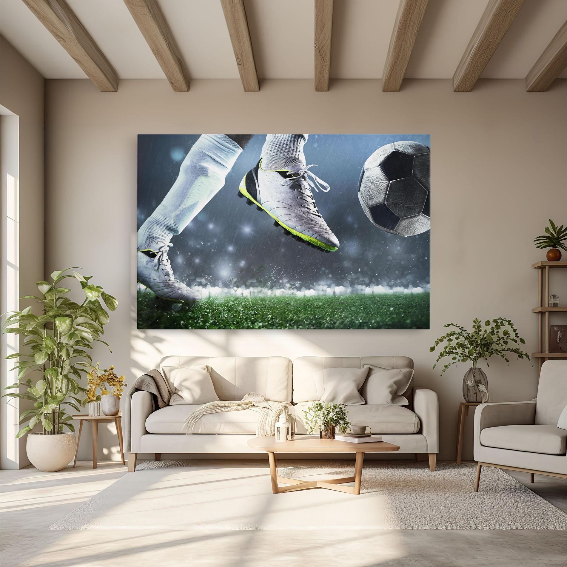 Tablou Canvas Close Up Football Scene mockup 6