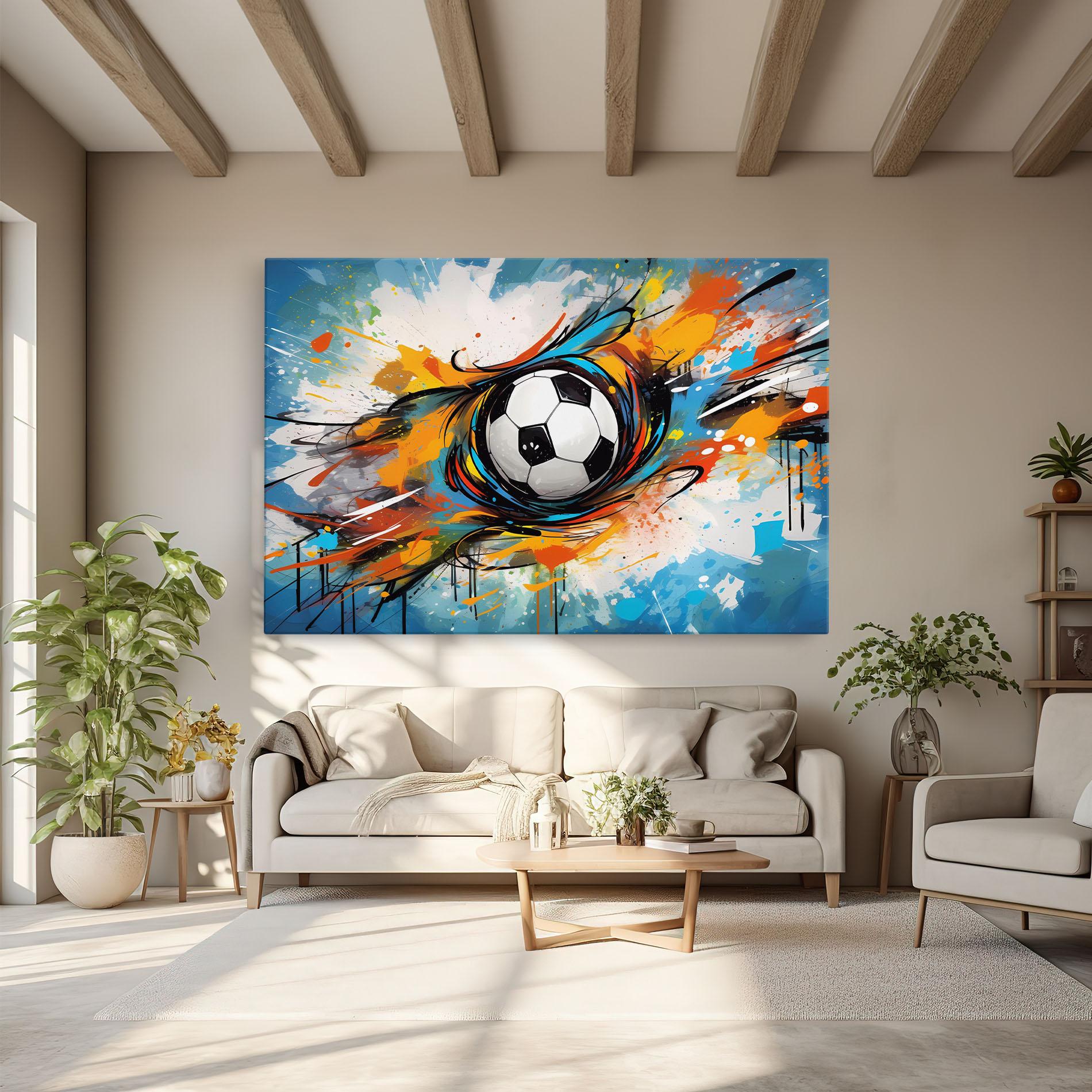 Tablou Canvas Football Flight Graffiti mockup 6