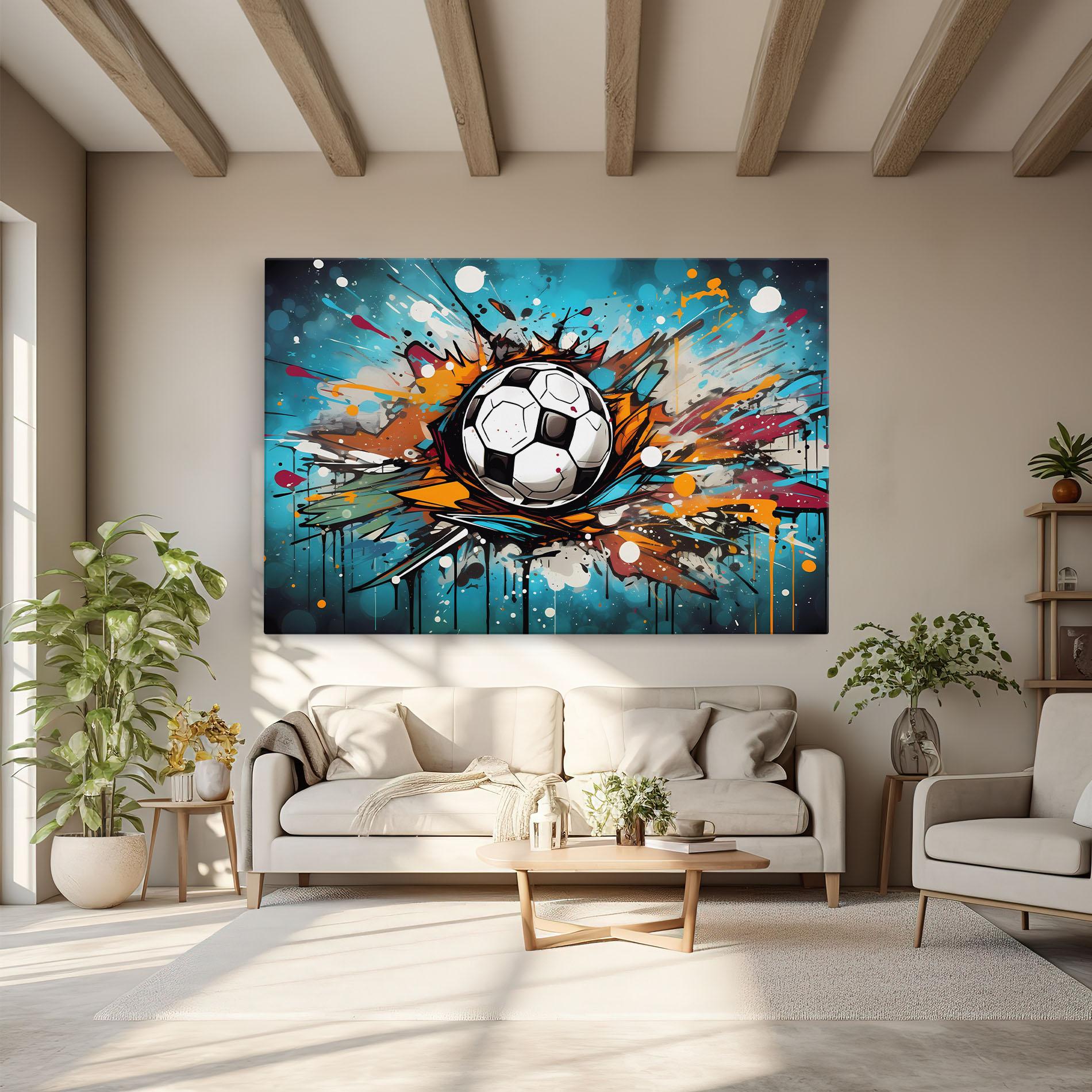 Tablou Canvas Football Graffiti Style mockup 6
