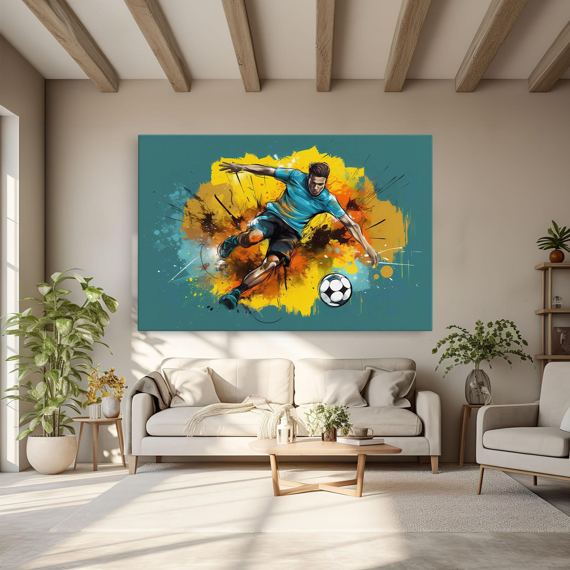 Tablou Canvas Football Player Painting mockup 6