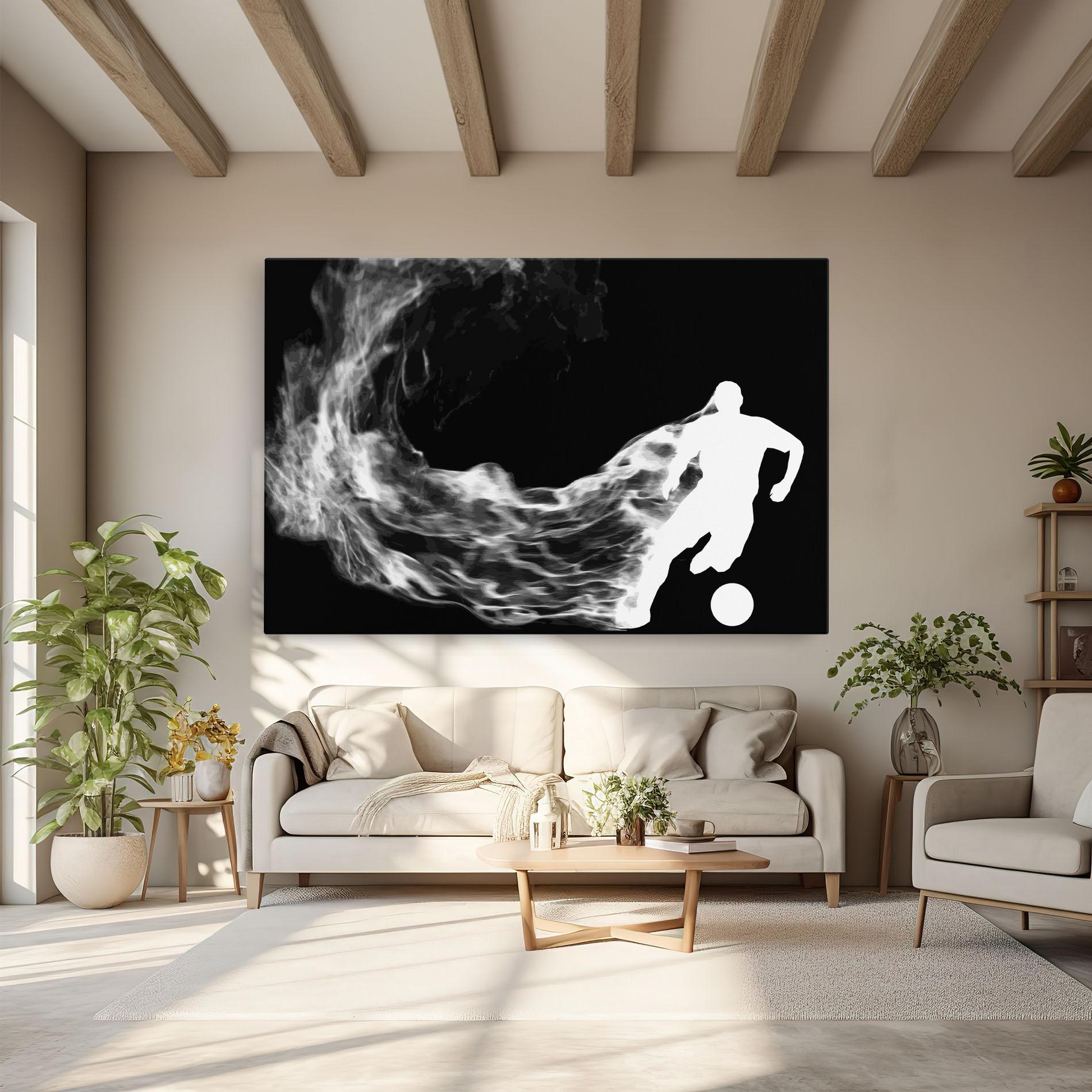 Tablou Canvas Football White Smoke mockup 6